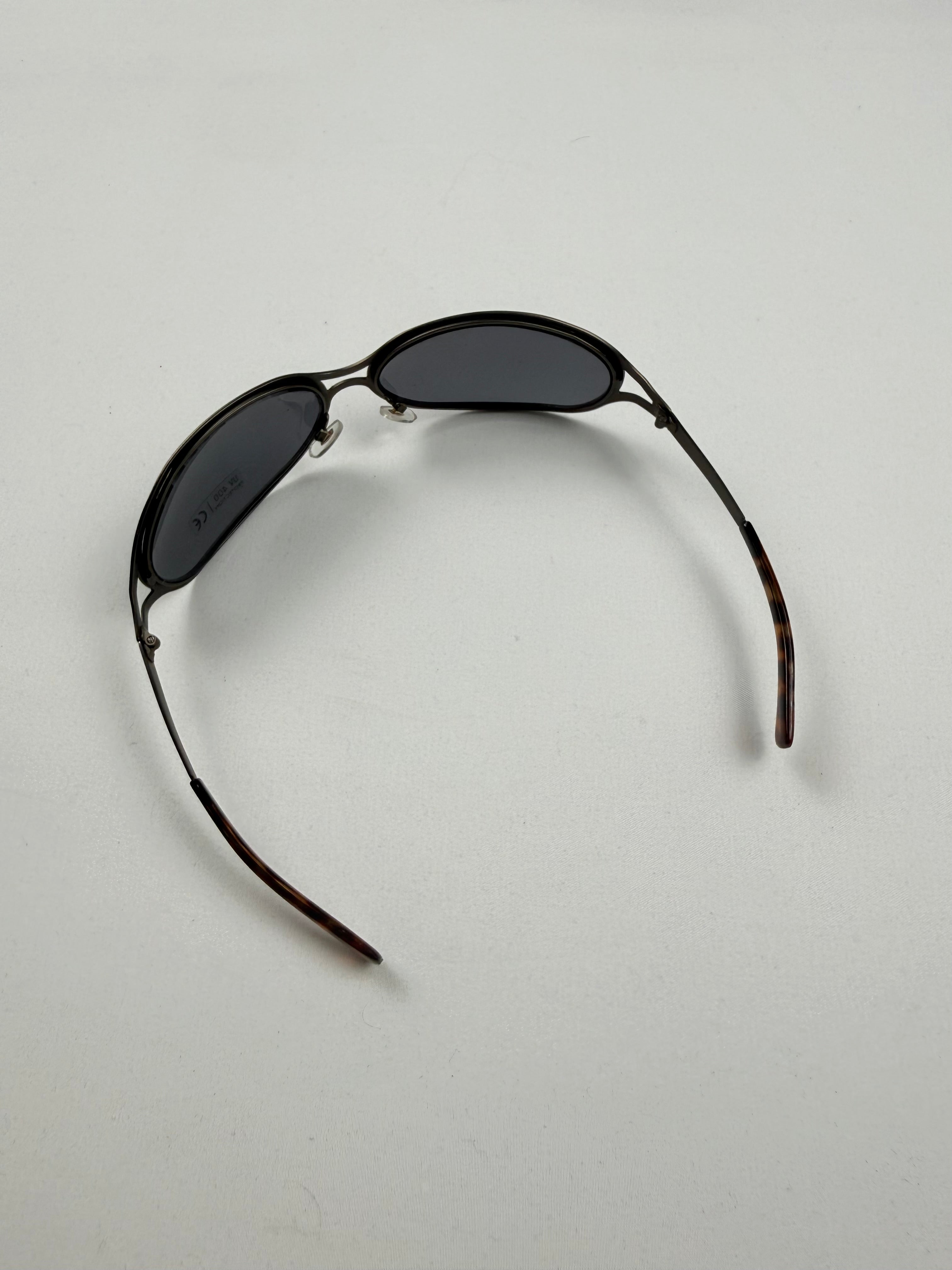 Lunettes de soleil à strass marron et doré