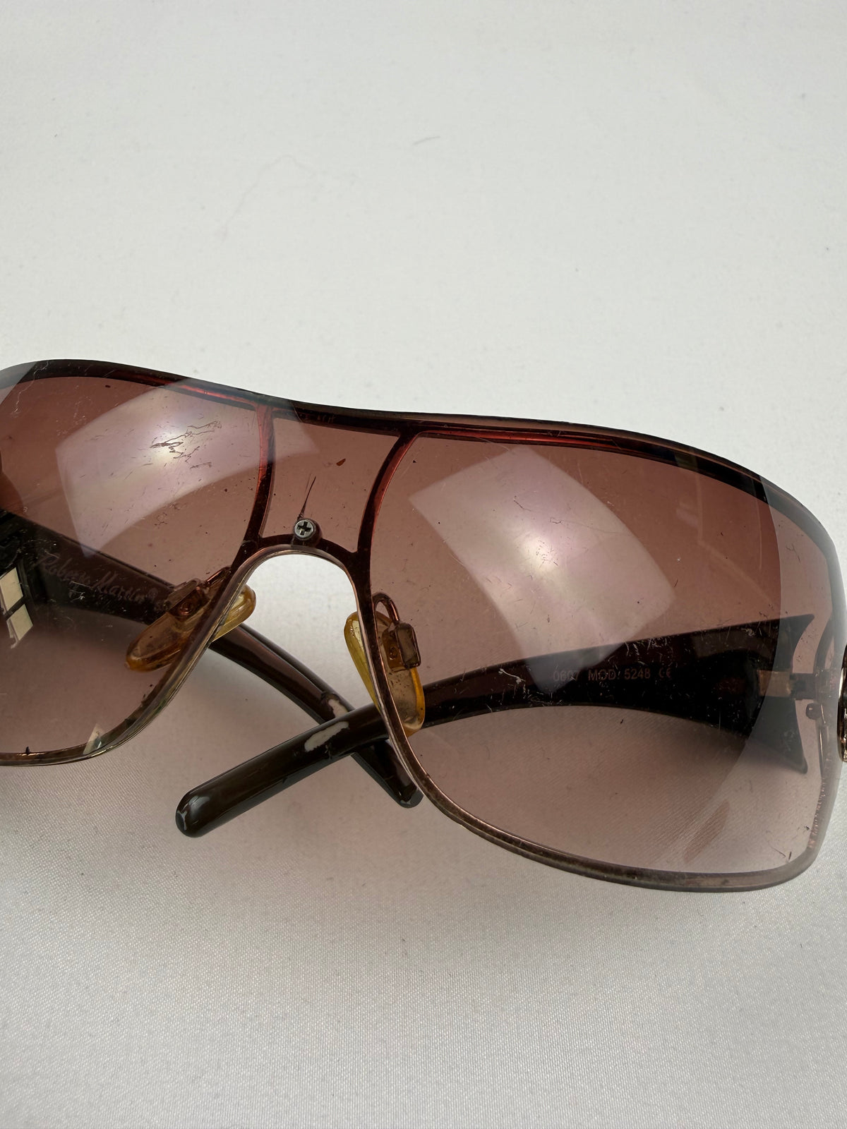 Brown & gold shield sunglasses