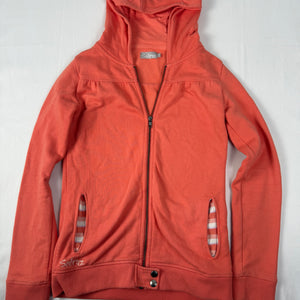 Orange zip up logo cotton hoodie (S/M)