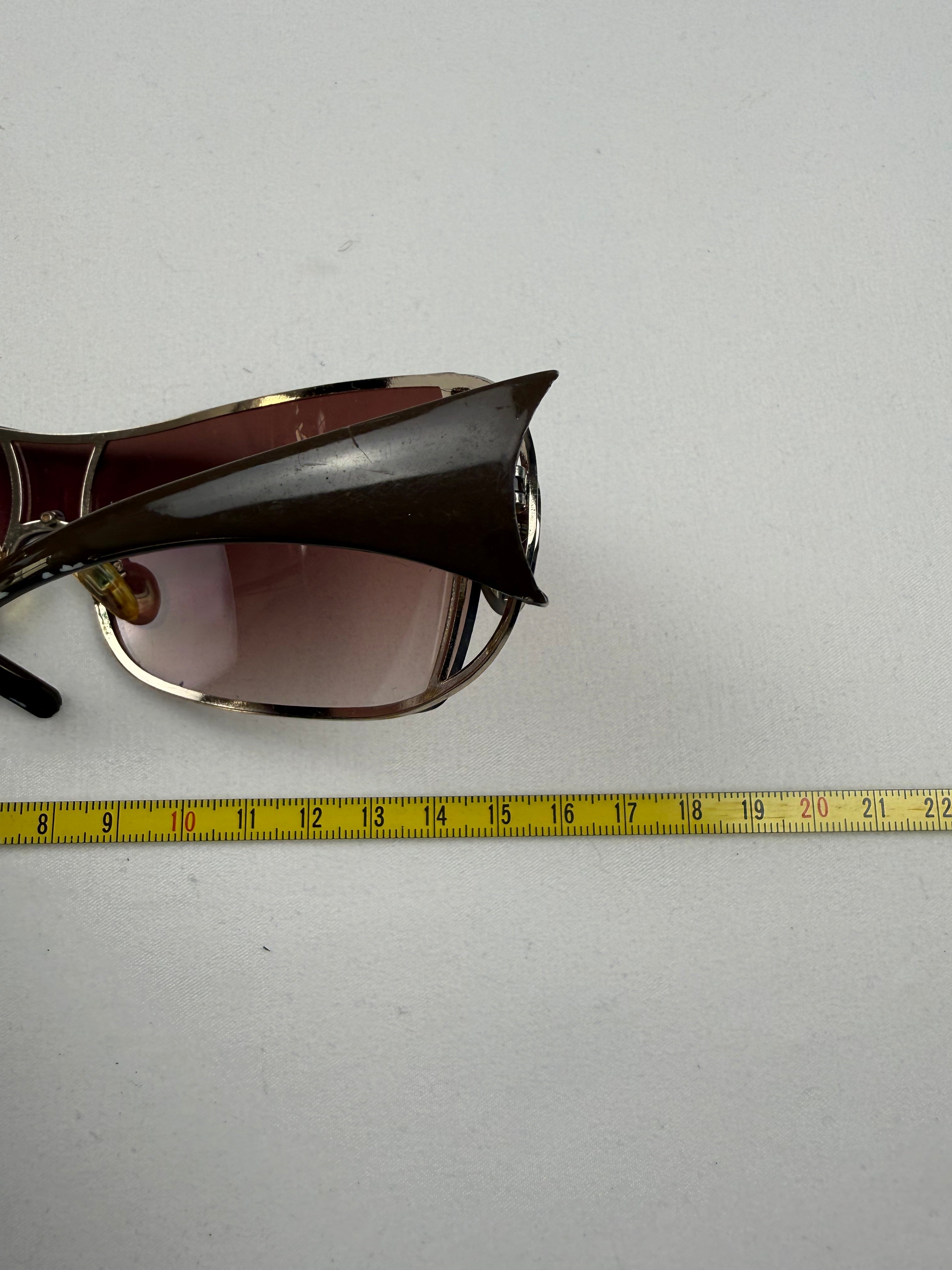 Brown & gold shield sunglasses