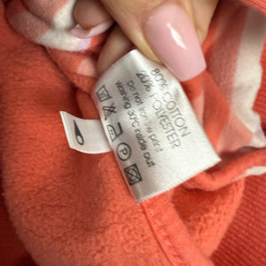 Orange zip up logo cotton hoodie (S/M)