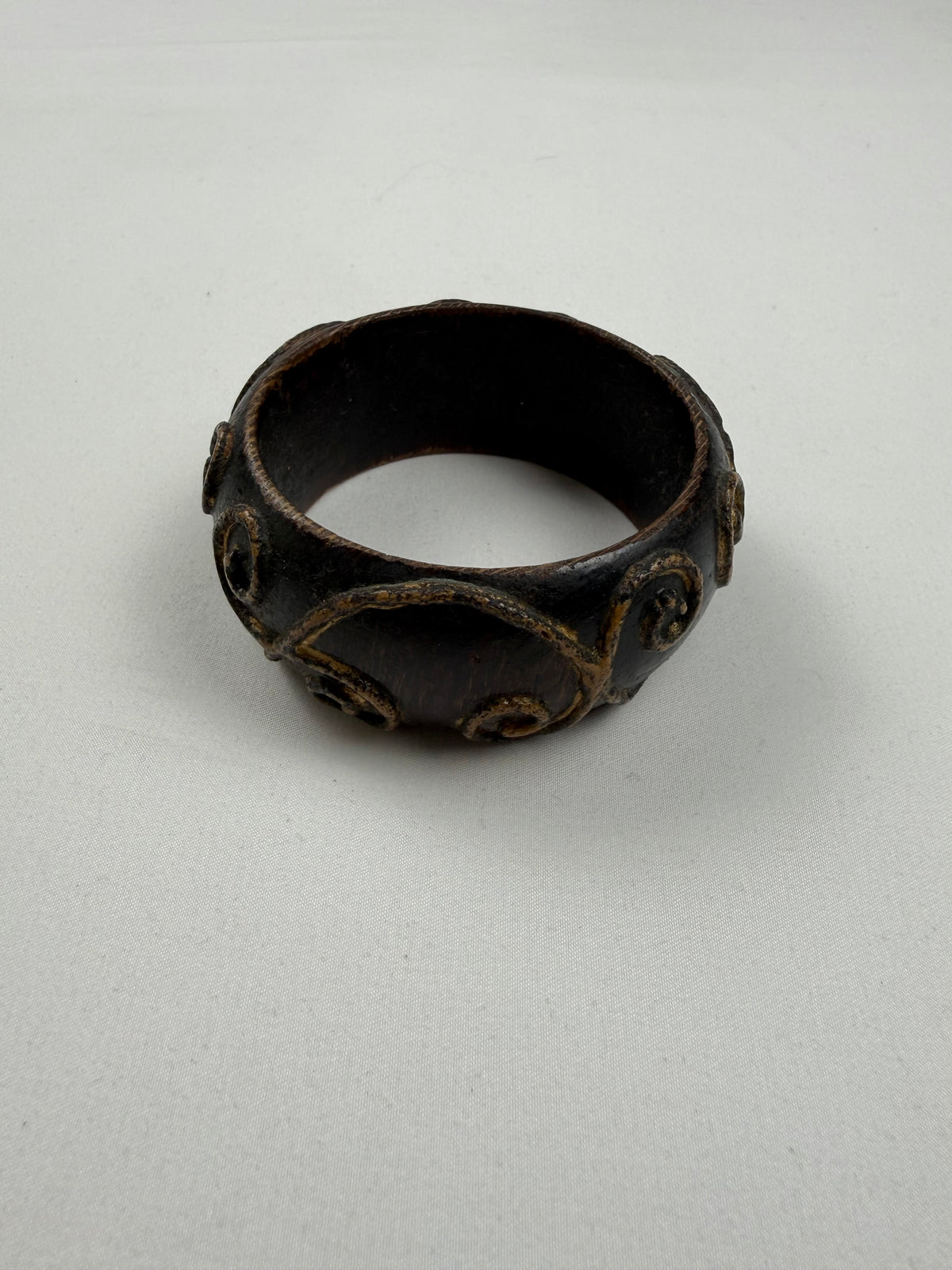 Brown wood bangle bracelet