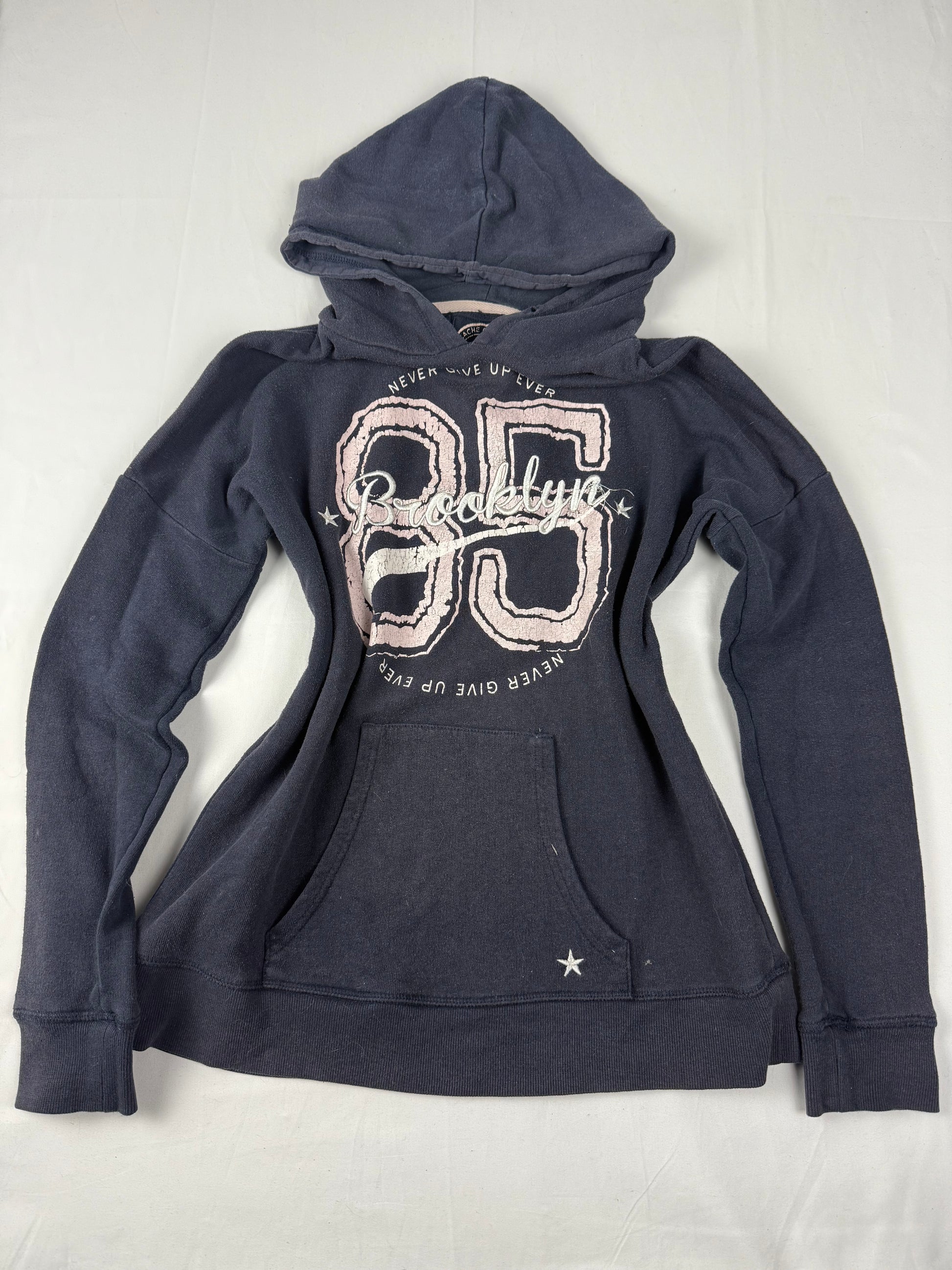 Navy logo cotton hoodie (M)