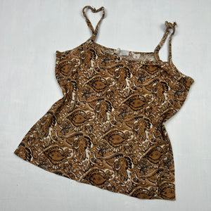 Beige graphic print cami top (S)