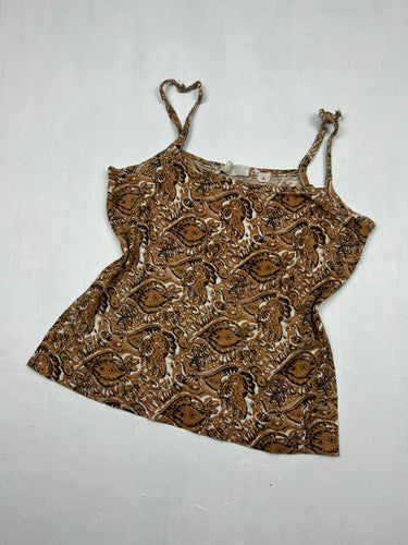 Beige graphic print cami top (S)