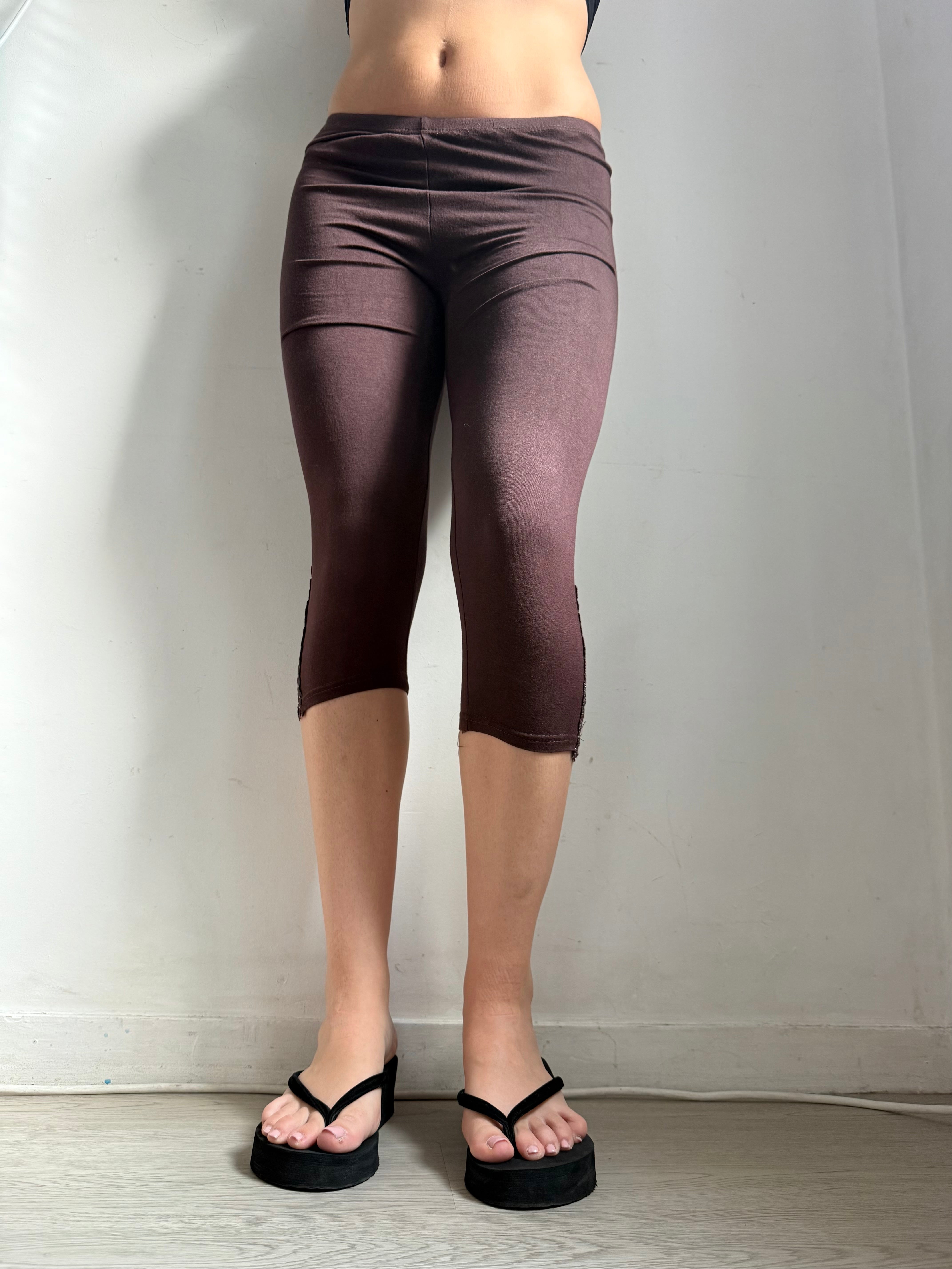 Brown leggings capri pants (S)