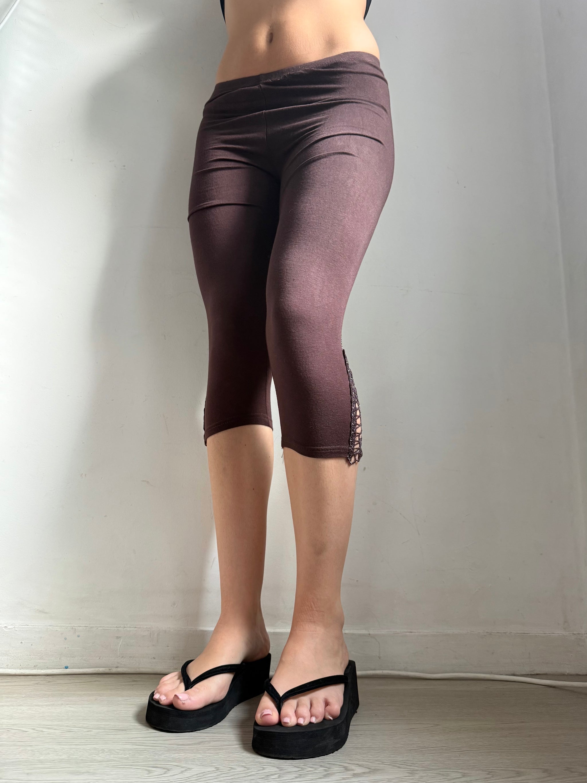 Brown leggings capri pants (S)