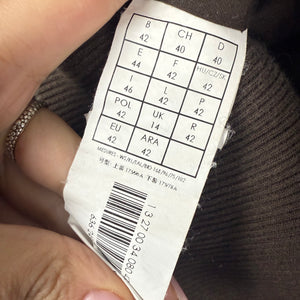 Brown velvet ribbed denim biker jacket (L/XL)