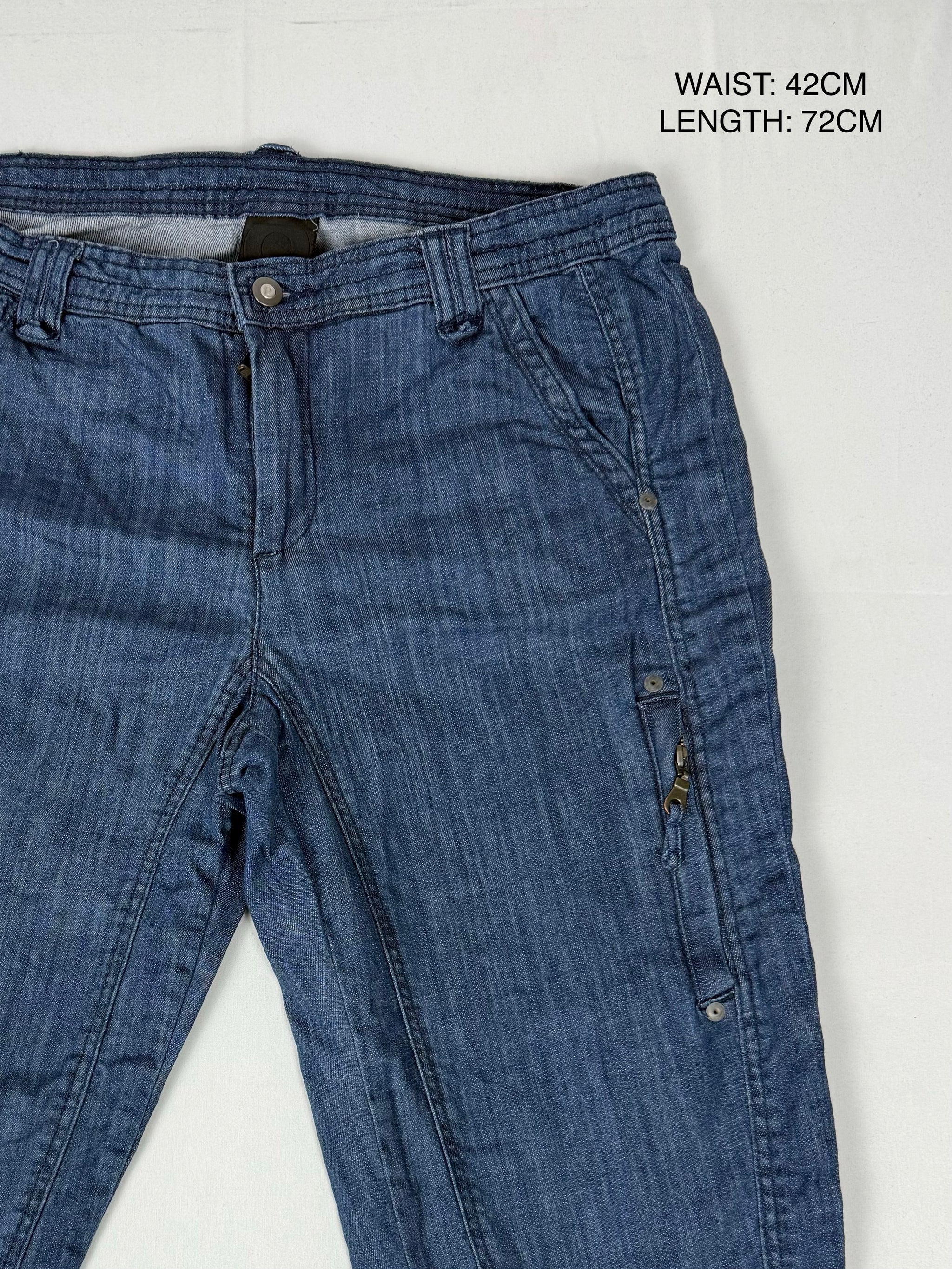 Blue denim low waist capri pants (XL)