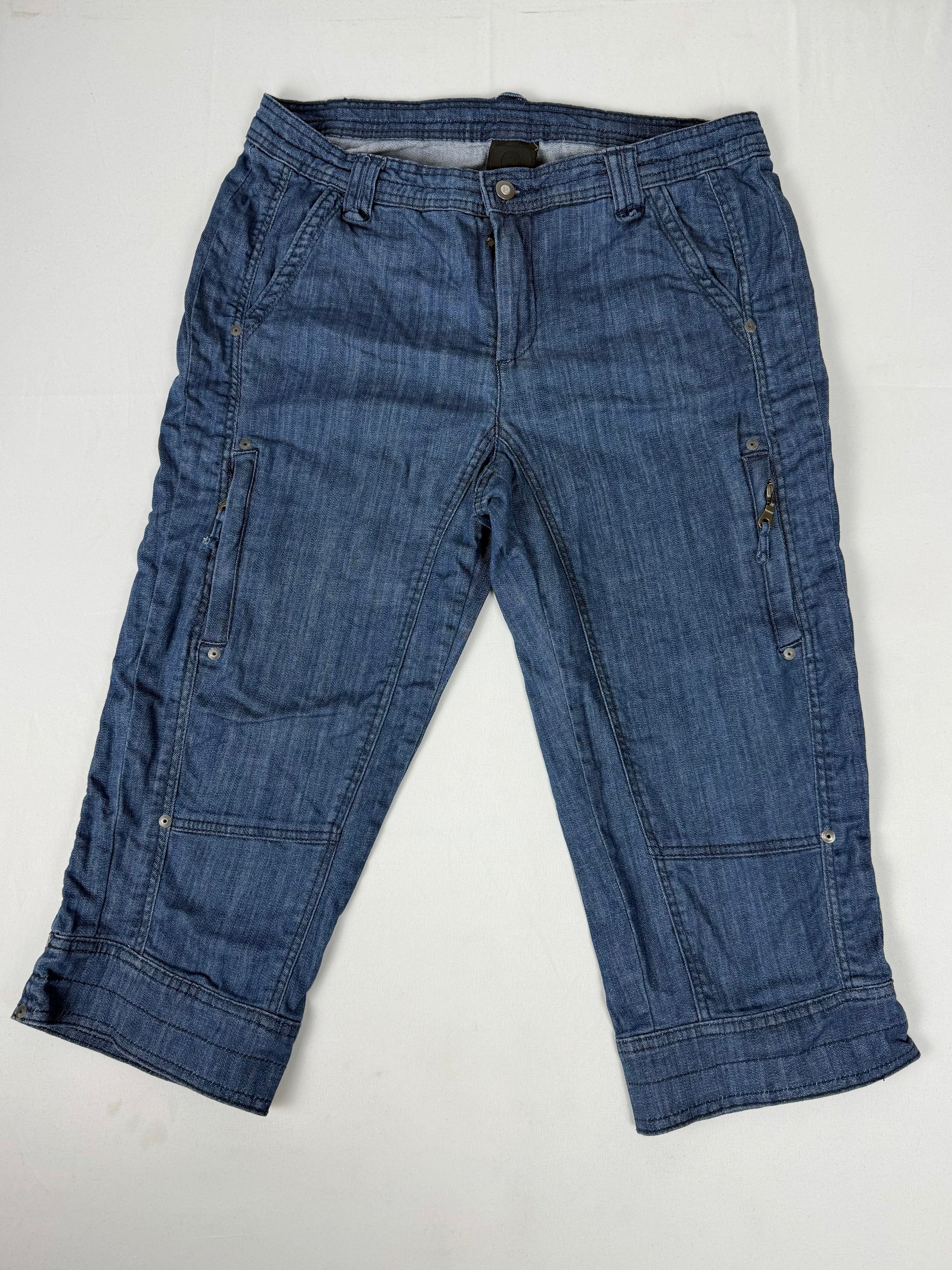 Blue denim low waist capri pants (XL)