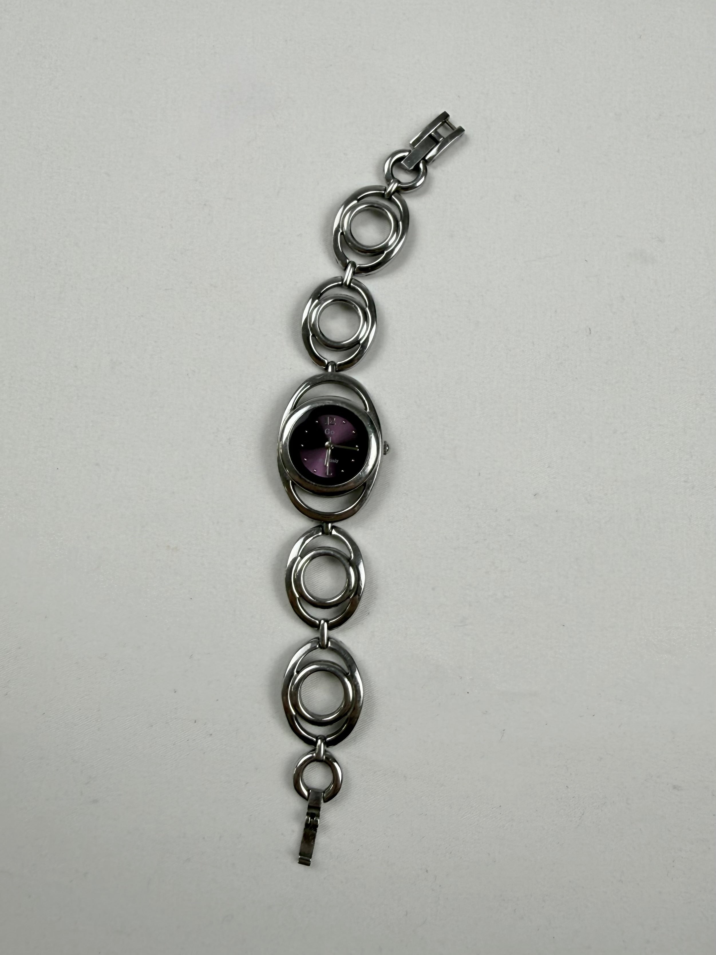 Vintage stainless steel silver rings watch