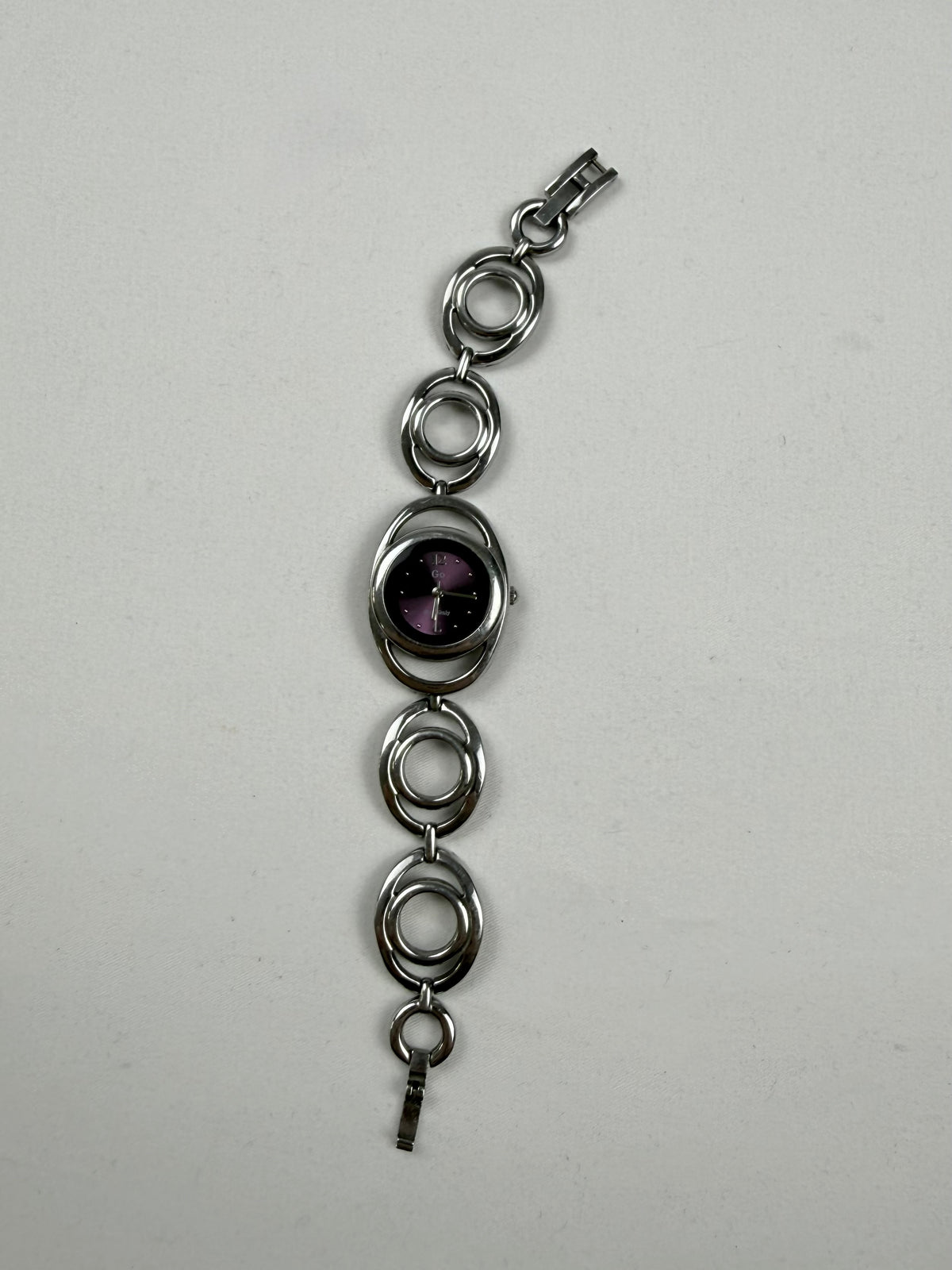 Vintage stainless steel silver rings watch