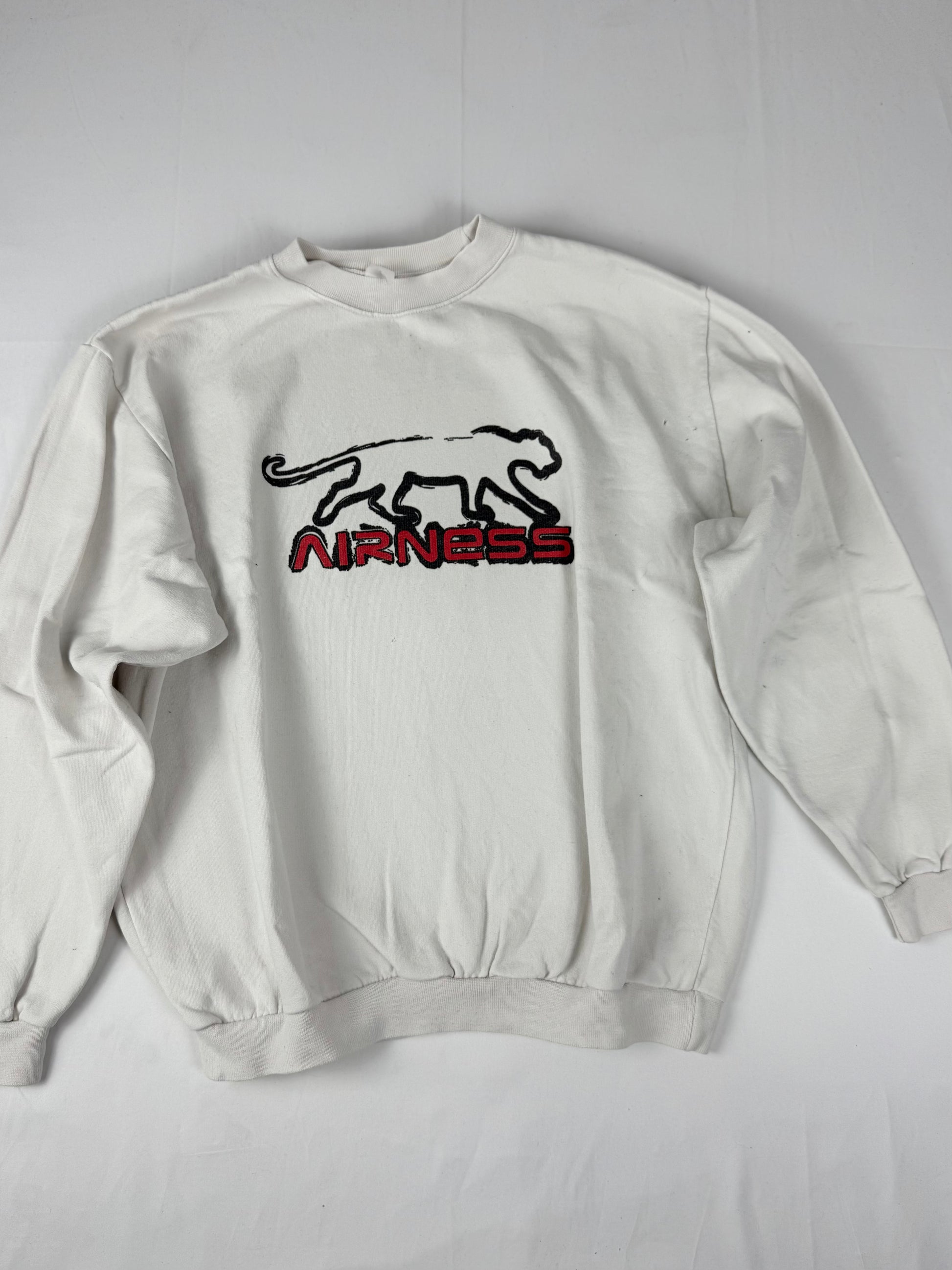 White logo cotton round neck sweatshirt (M)