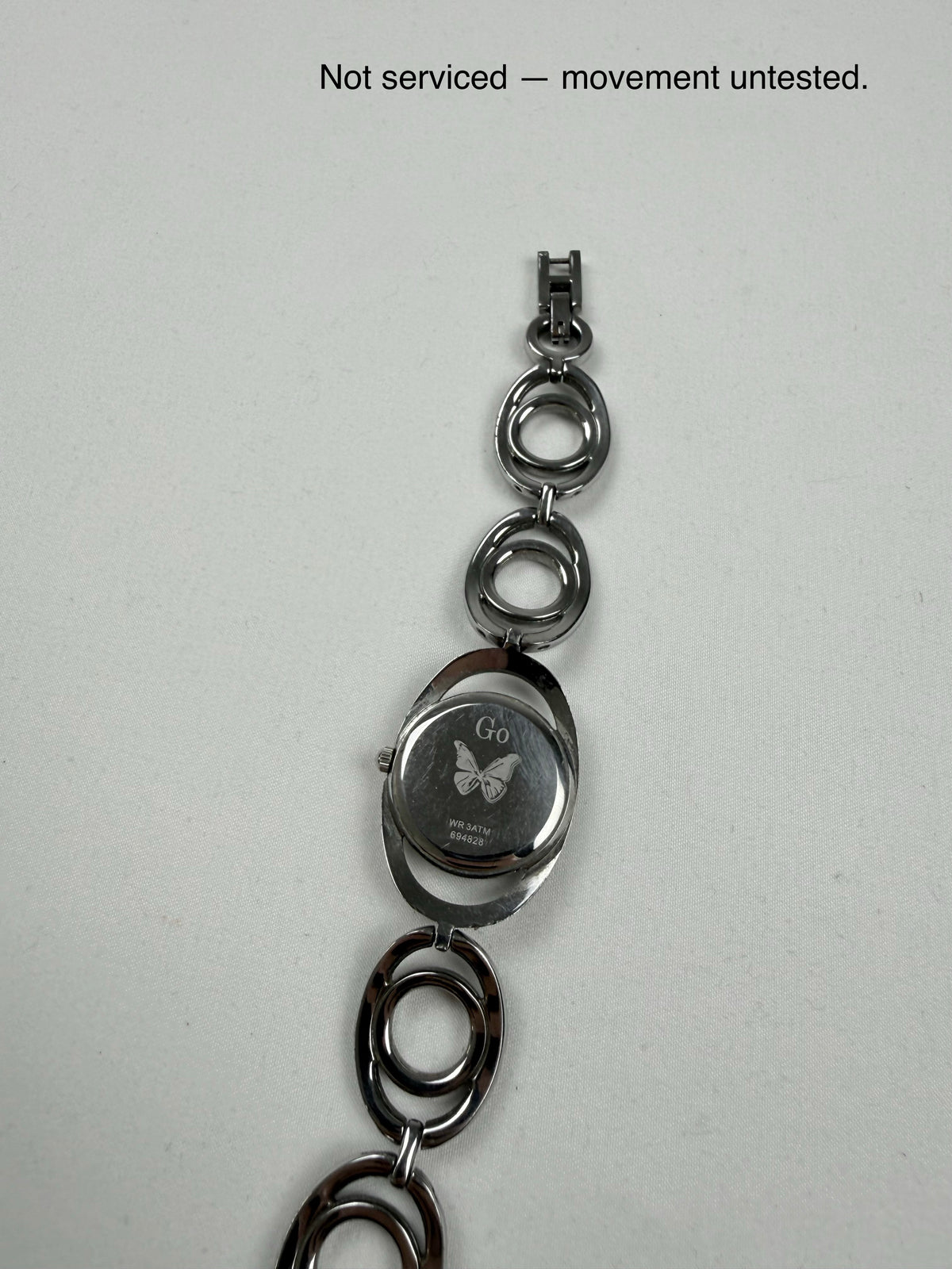 Vintage stainless steel silver rings watch