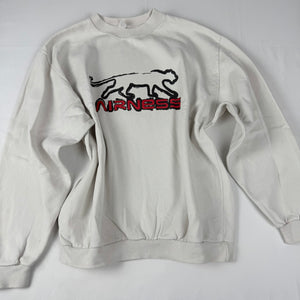 White logo cotton round neck sweatshirt (M)