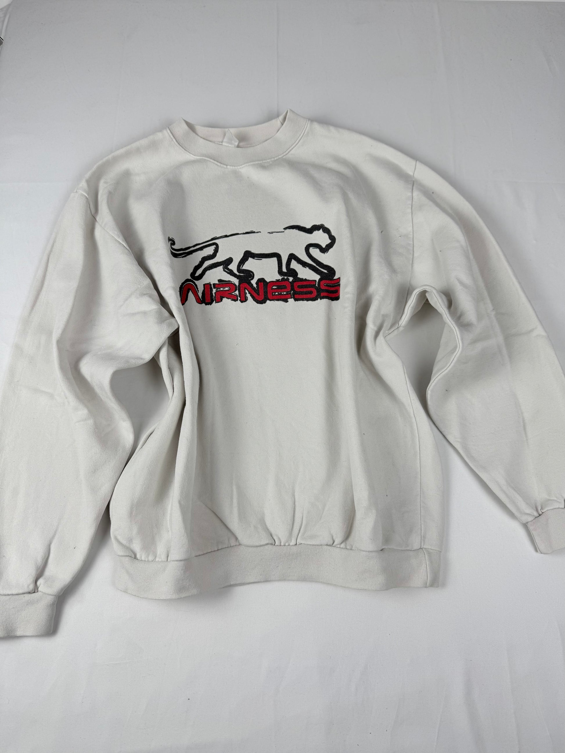 White logo cotton round neck sweatshirt (M)