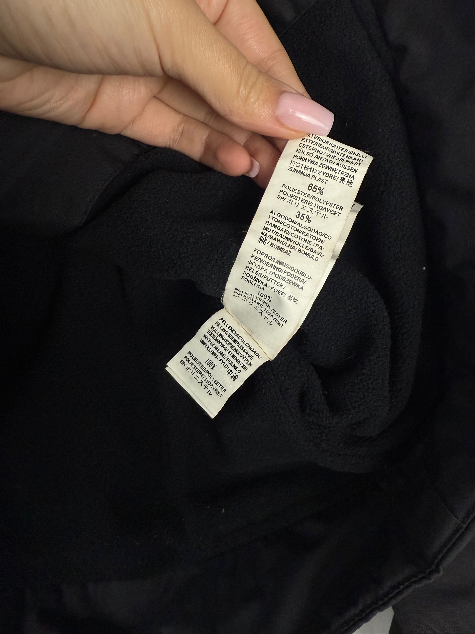 Black zip up lightweight puffer biker jacket (M/L)