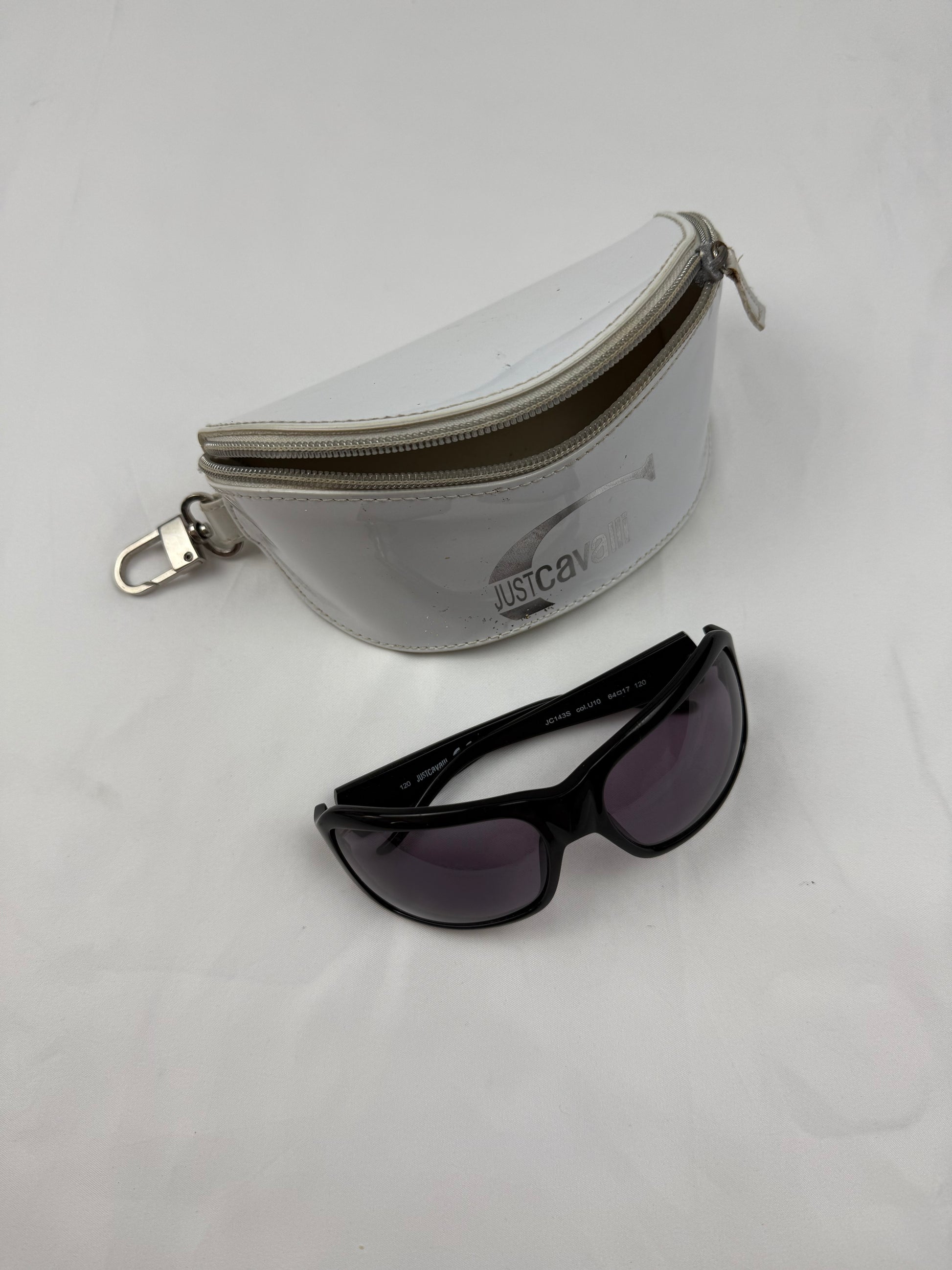 Black 2000s rhinestones logo sunglasses