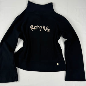 Black high neck fleece jumper (S/M)