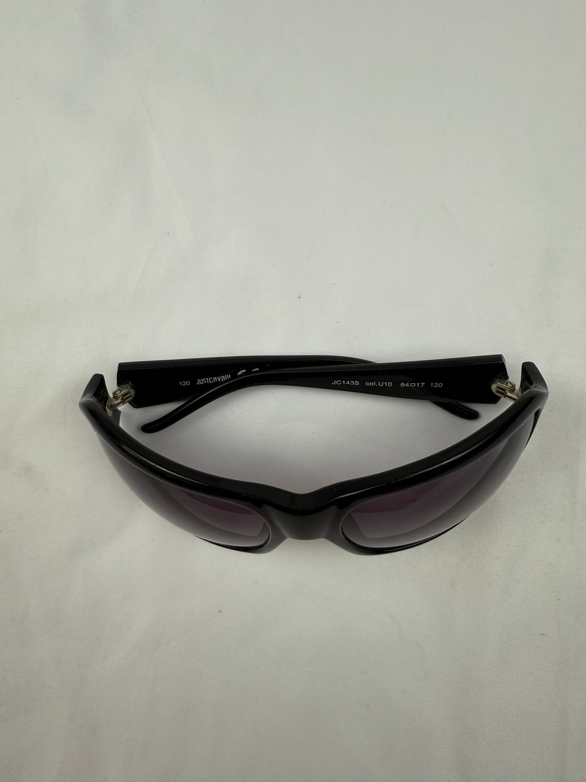 Black 2000s rhinestones logo sunglasses