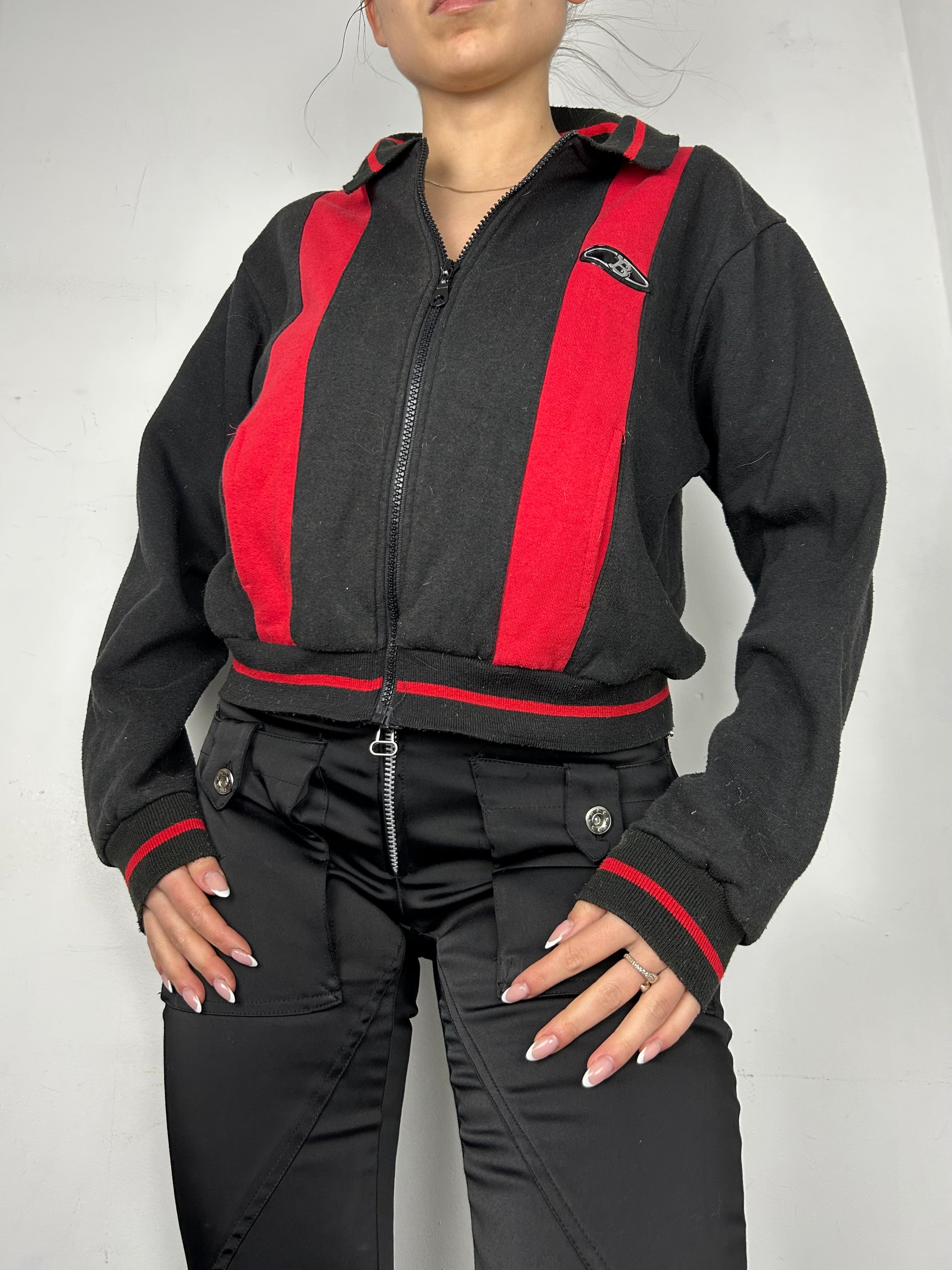 Black & red zip up sweatshirt jacket  (M/L)