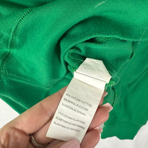 Green logo cotton hoodie (S)