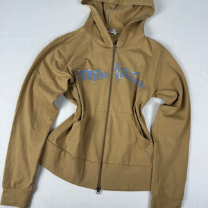 Beige logo zip up hoodie (M/L)
