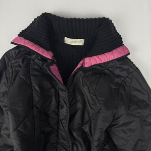 Black zip up puffer jacket (L)