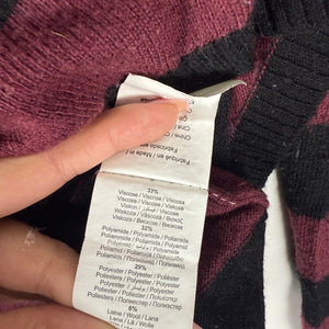 Black & burgundy turtleneck jumper (XL)