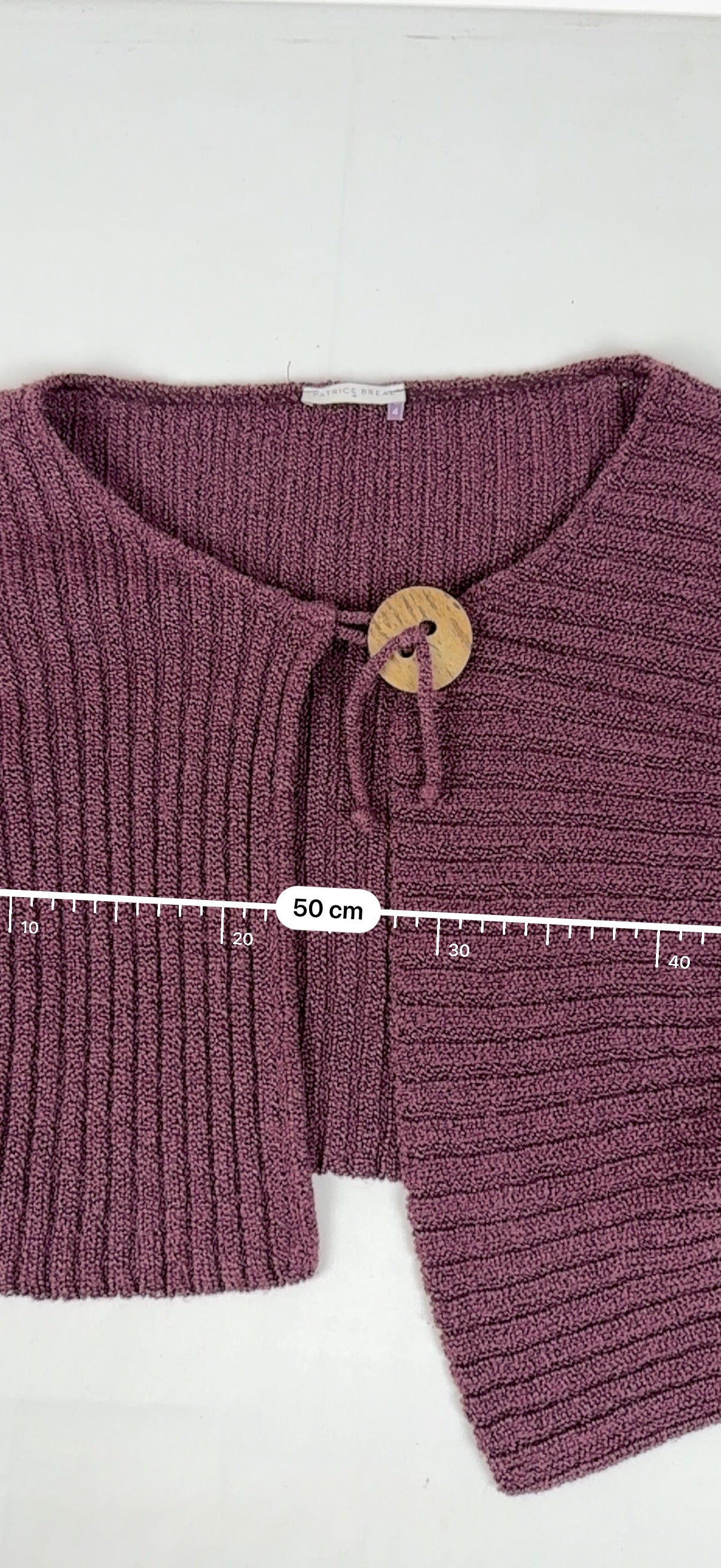 Purple ribbed cardigan jumper (XL)