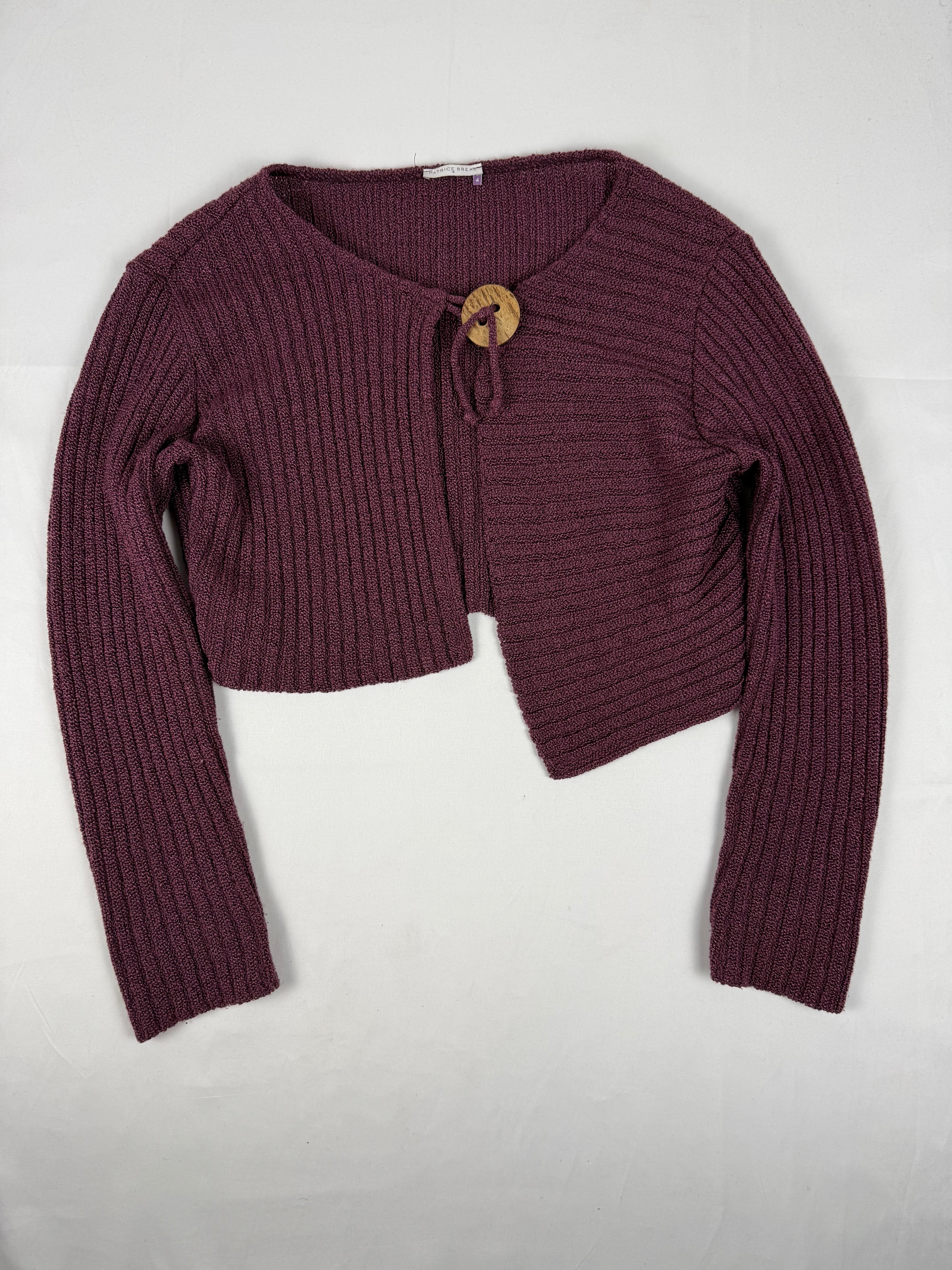 Purple ribbed cardigan jumper (XL)