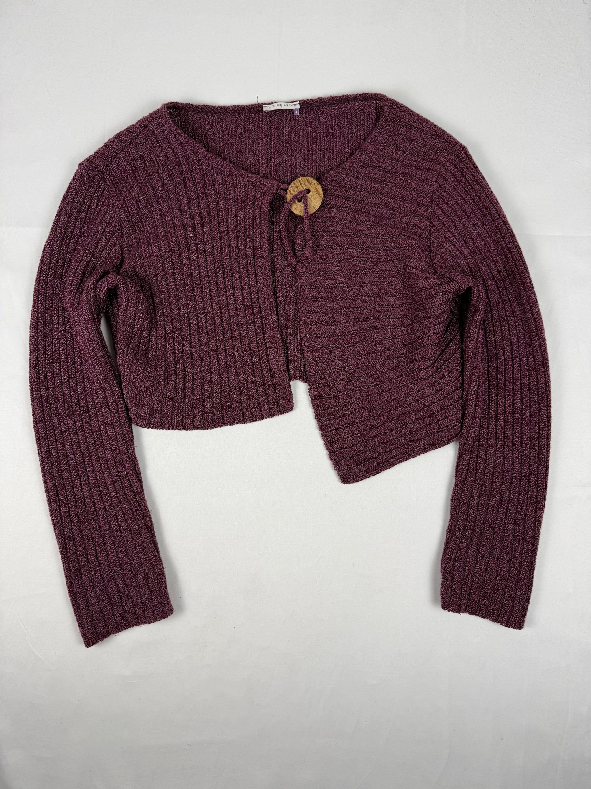 Purple ribbed cardigan jumper (XL)