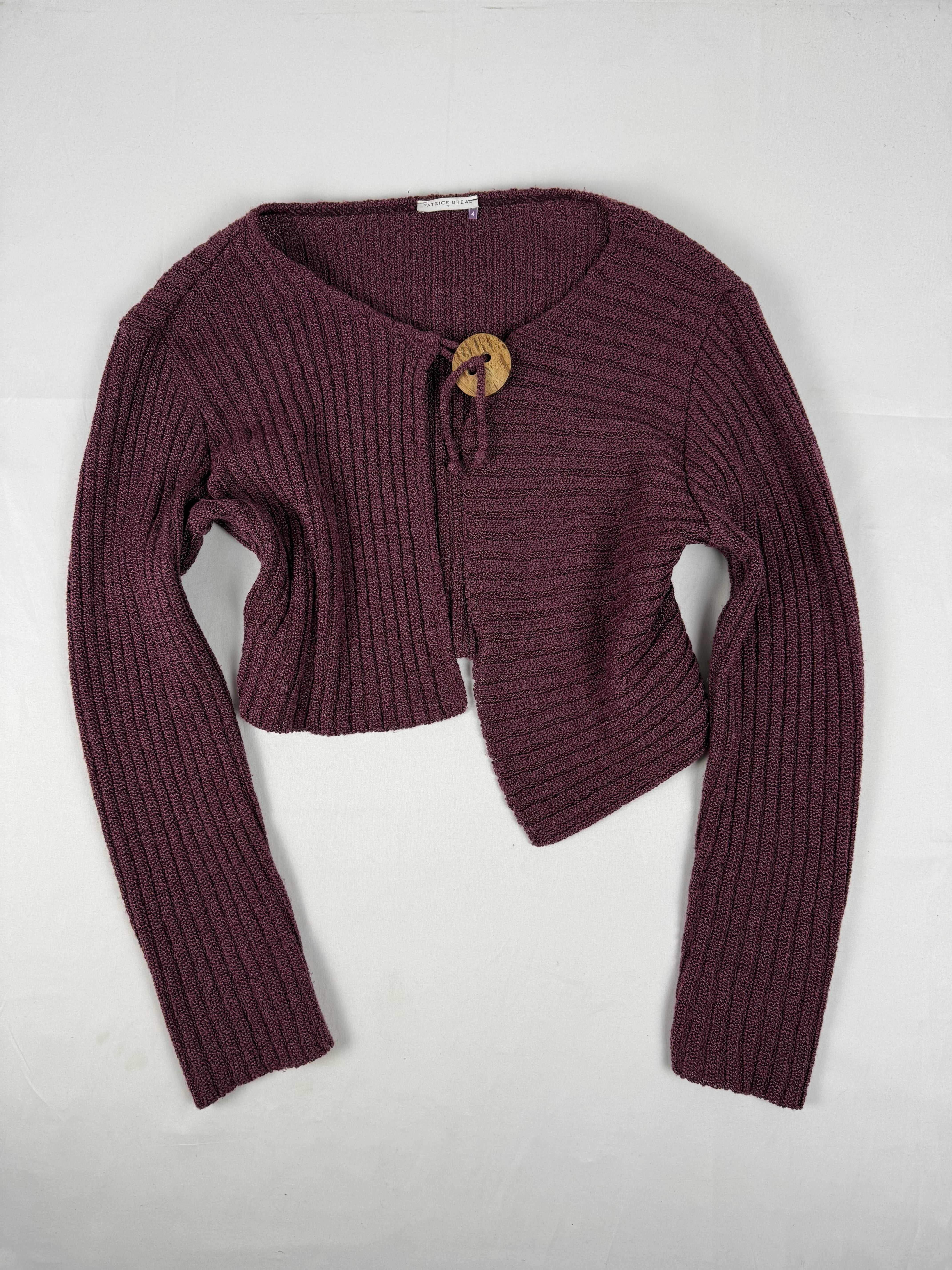 Purple ribbed cardigan jumper (XL)
