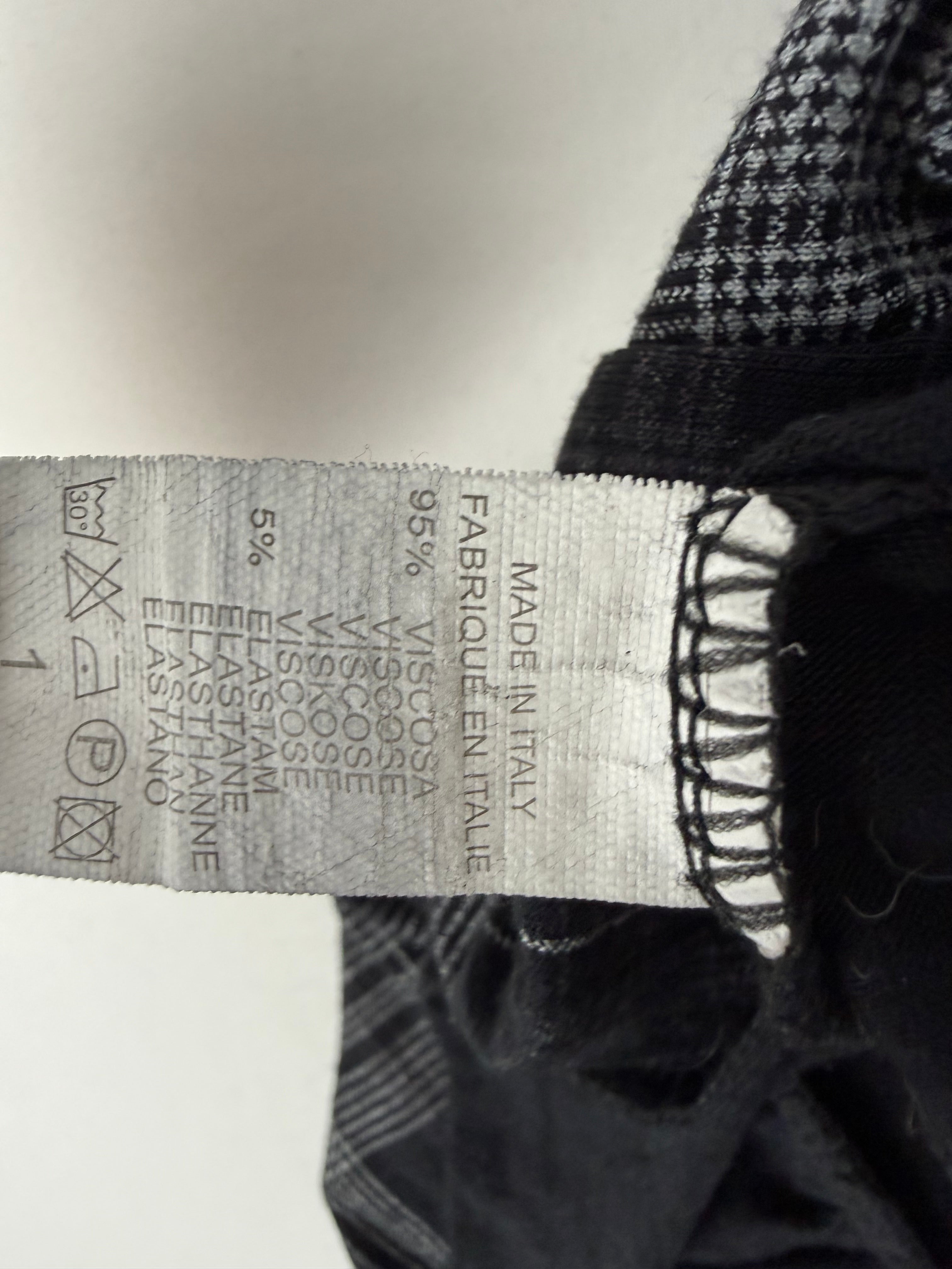 Black check print cotton tee (S/M)