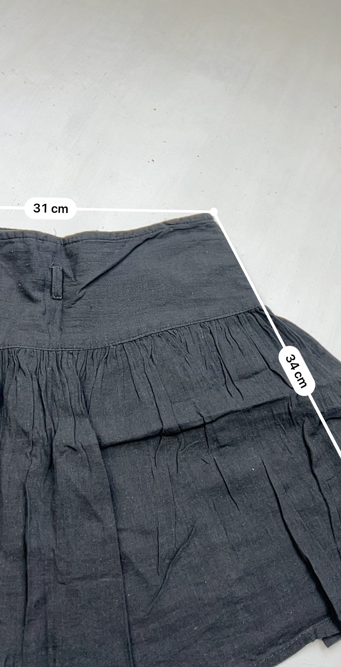 Grey 100% cotton low rise pleated mini skirt (XS/S)