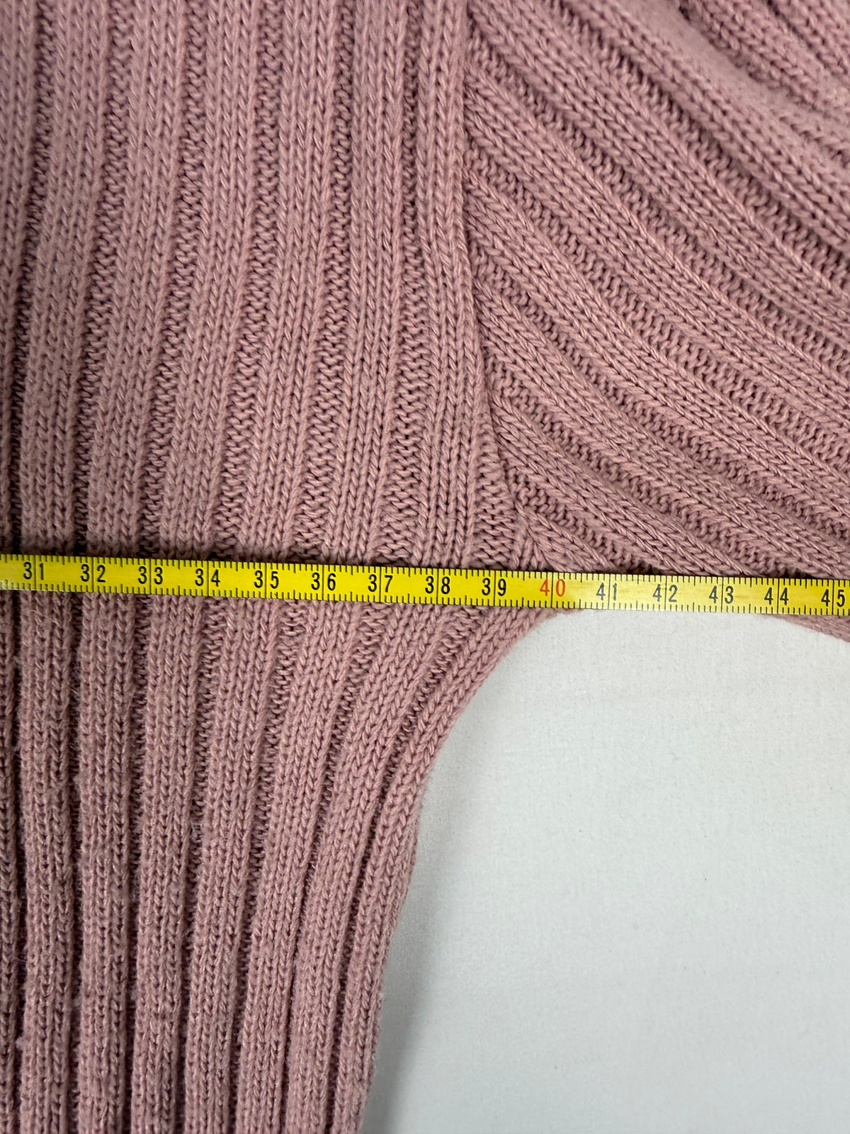 Pink turtleneck ribbed jumper (M)