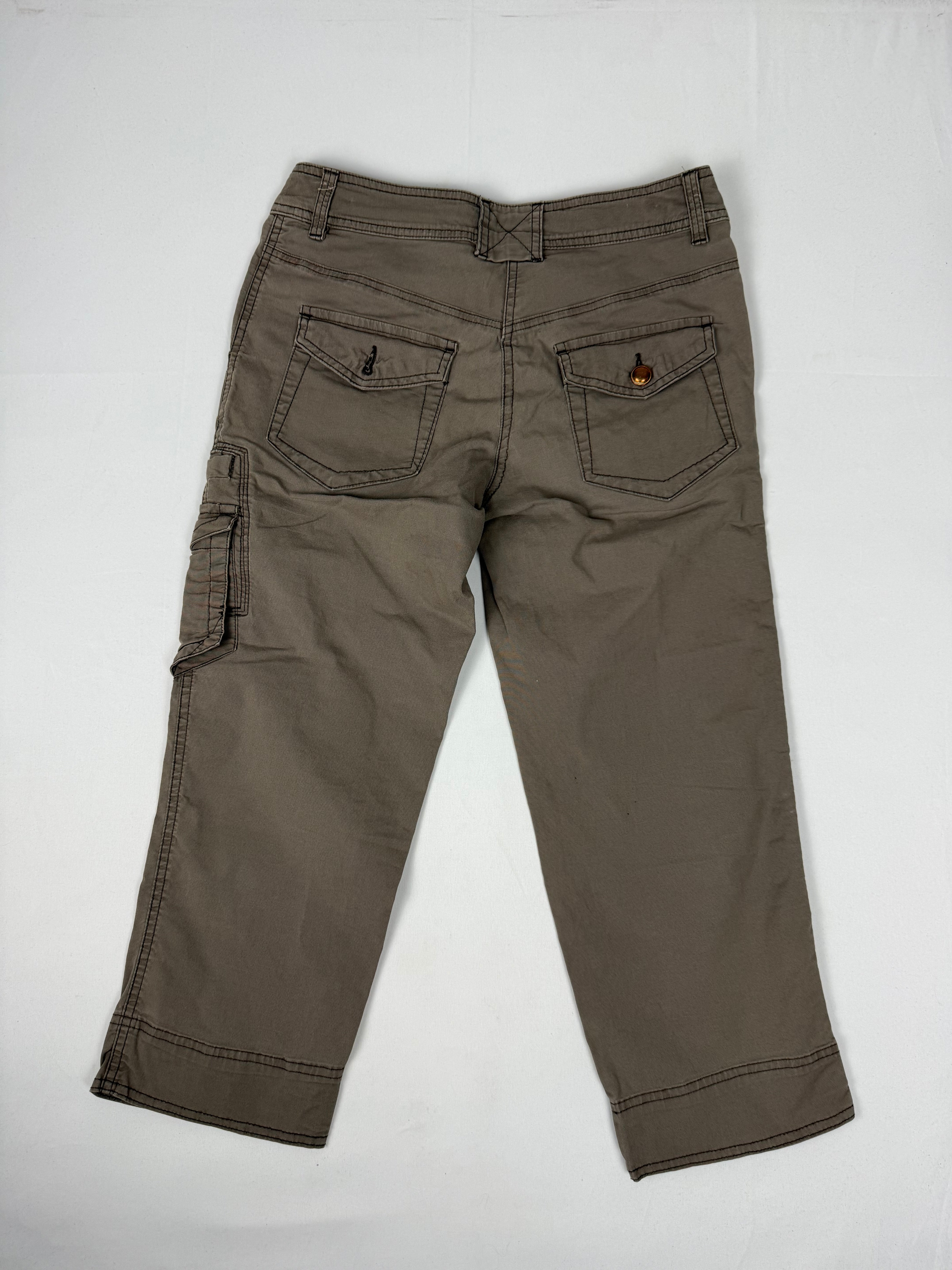 Khaki low rise cargo capri pants (S/M)