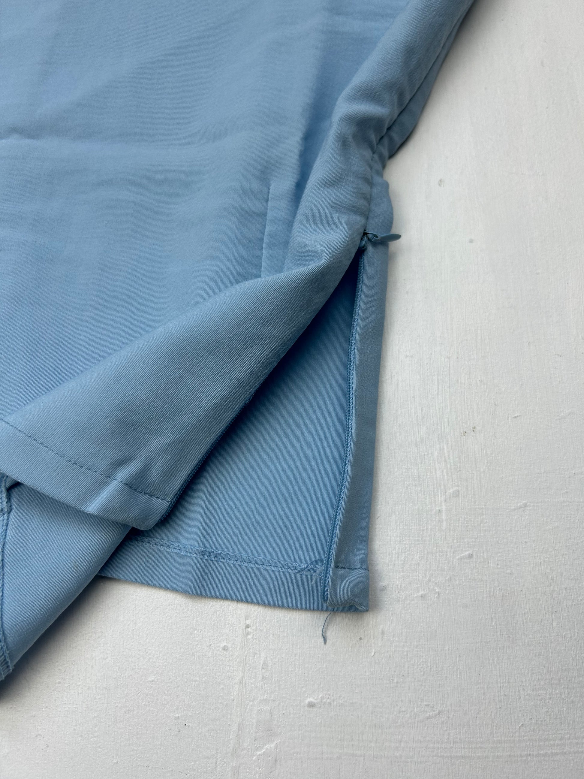Baby blue bow asymmetric one shoulder  top (L)