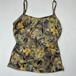 Beige tiger graphic print cami top (S)
