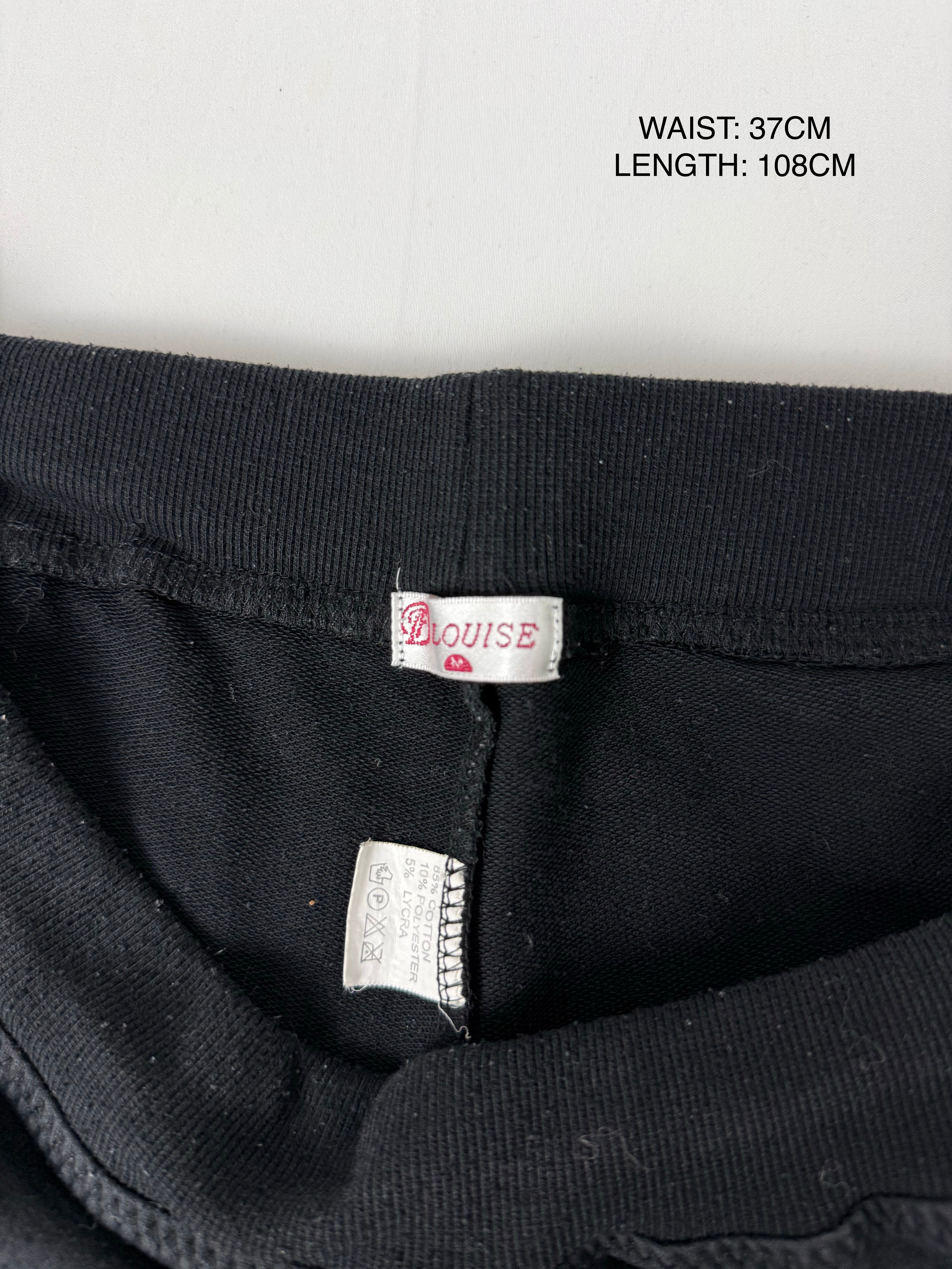 Black cotton low rise activewear pants (S/M)