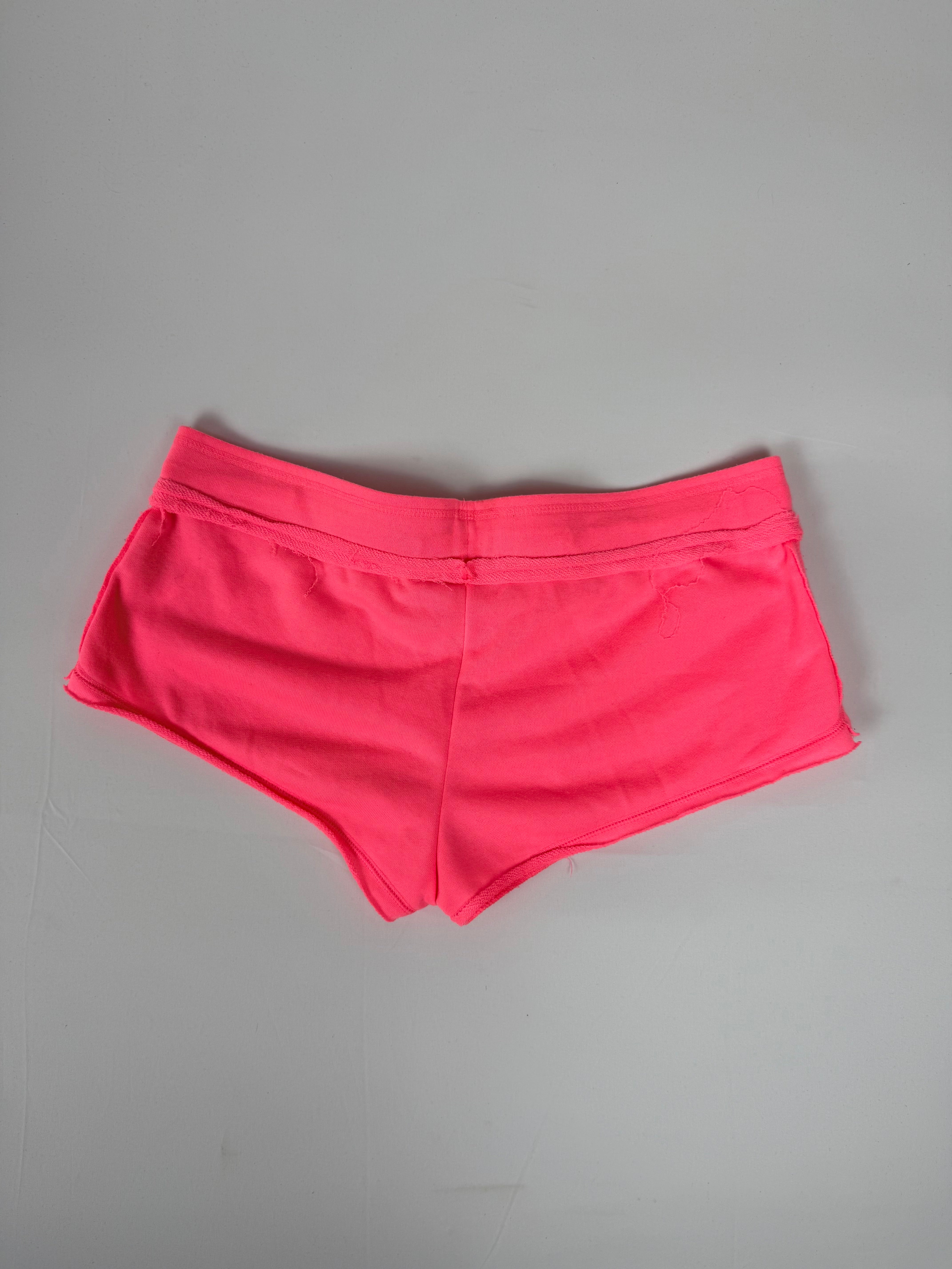 Pink neon activewear mini short (XL)