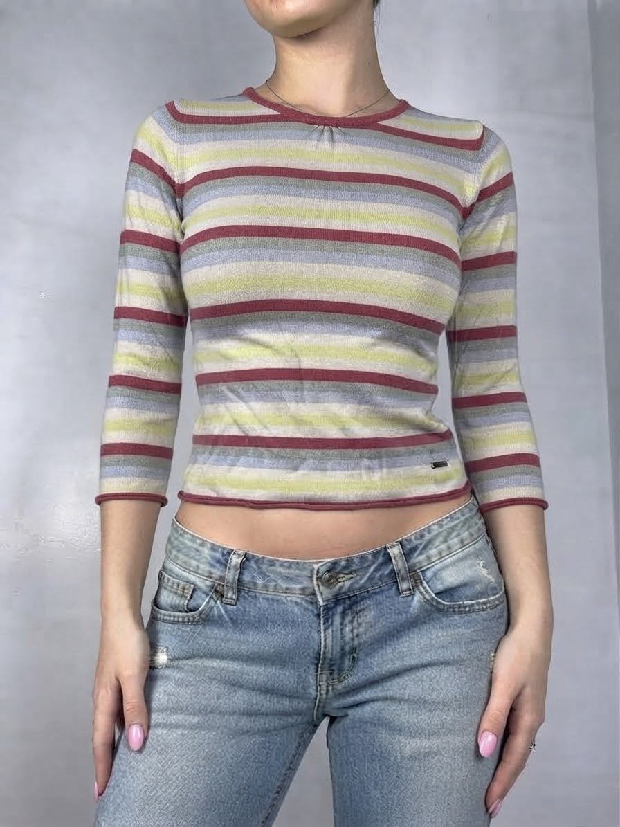 Multicolor striped cotton jumper (XS)