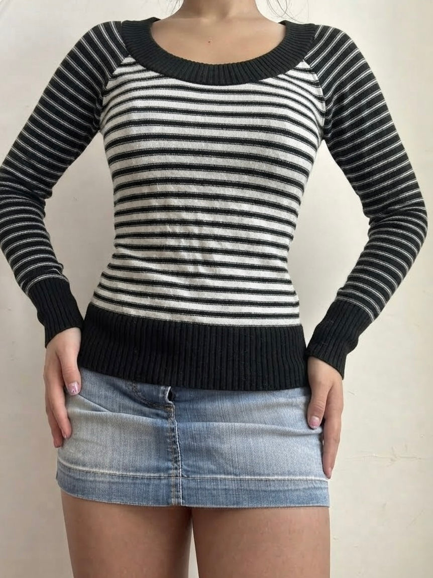 Dark green striped jumper (M)