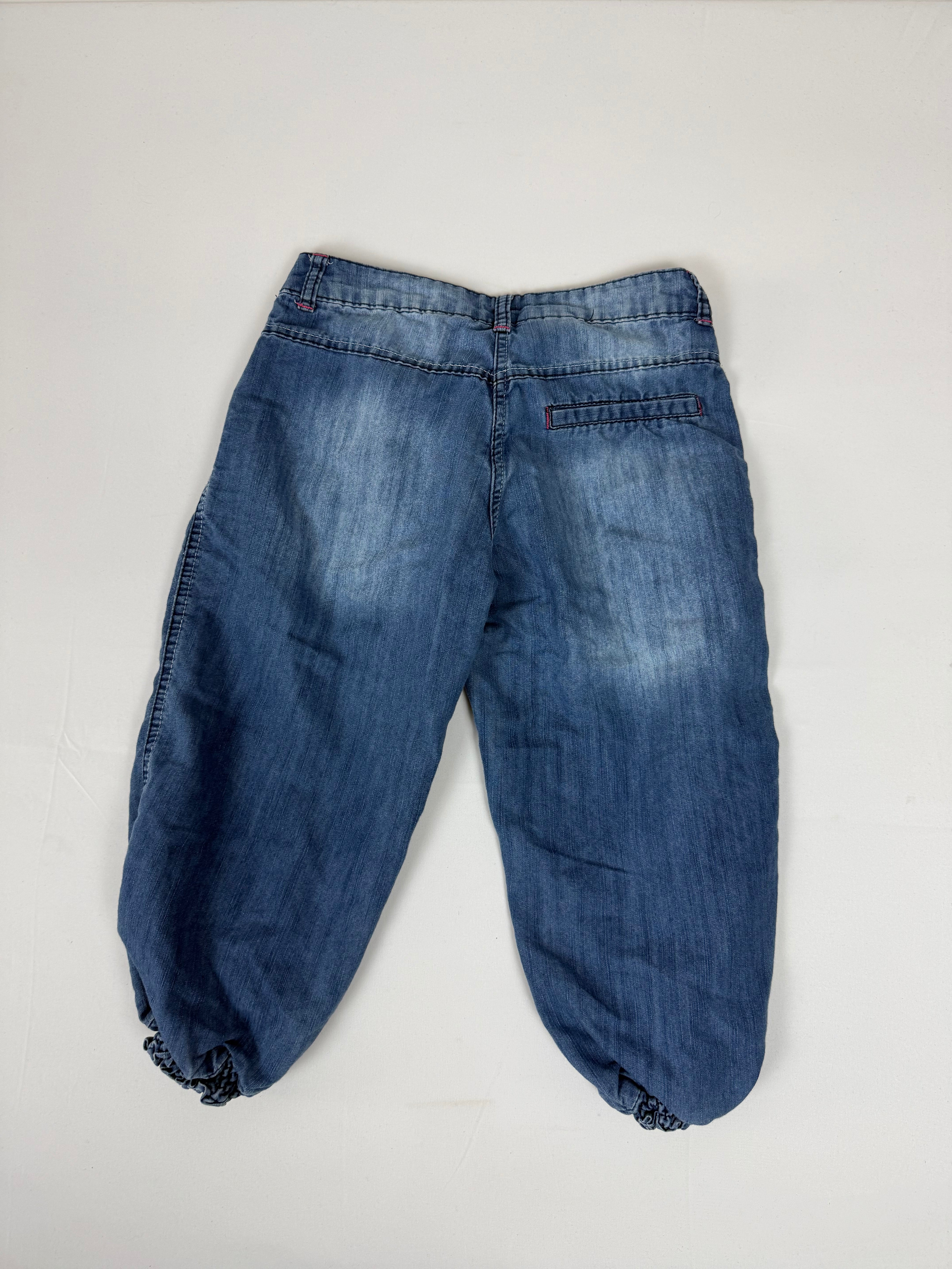 Blue denim low rise capri pants (XS)