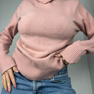 Pink turtleneck jumper (M)
