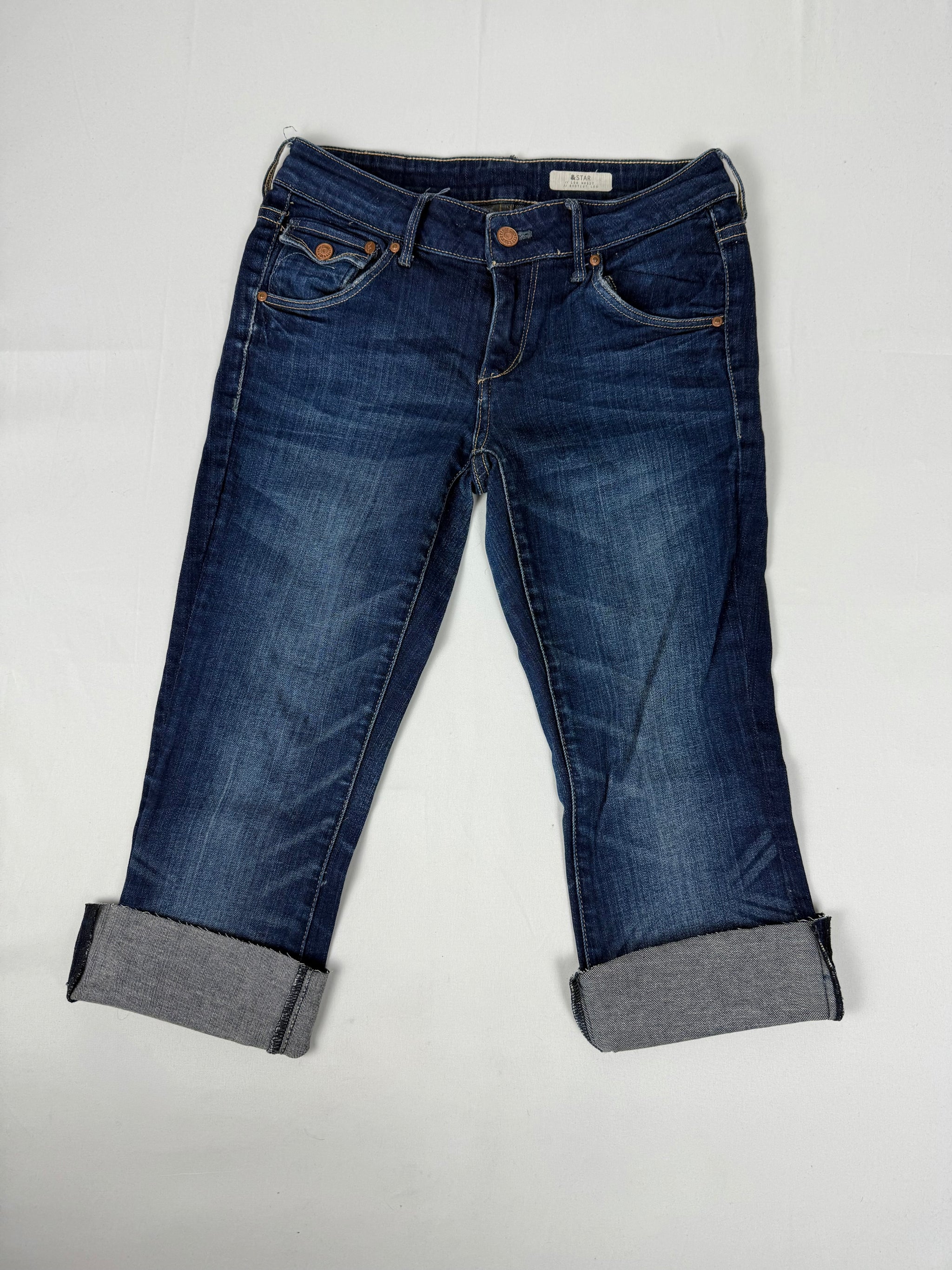 Navy denim low rise capri pants (S)