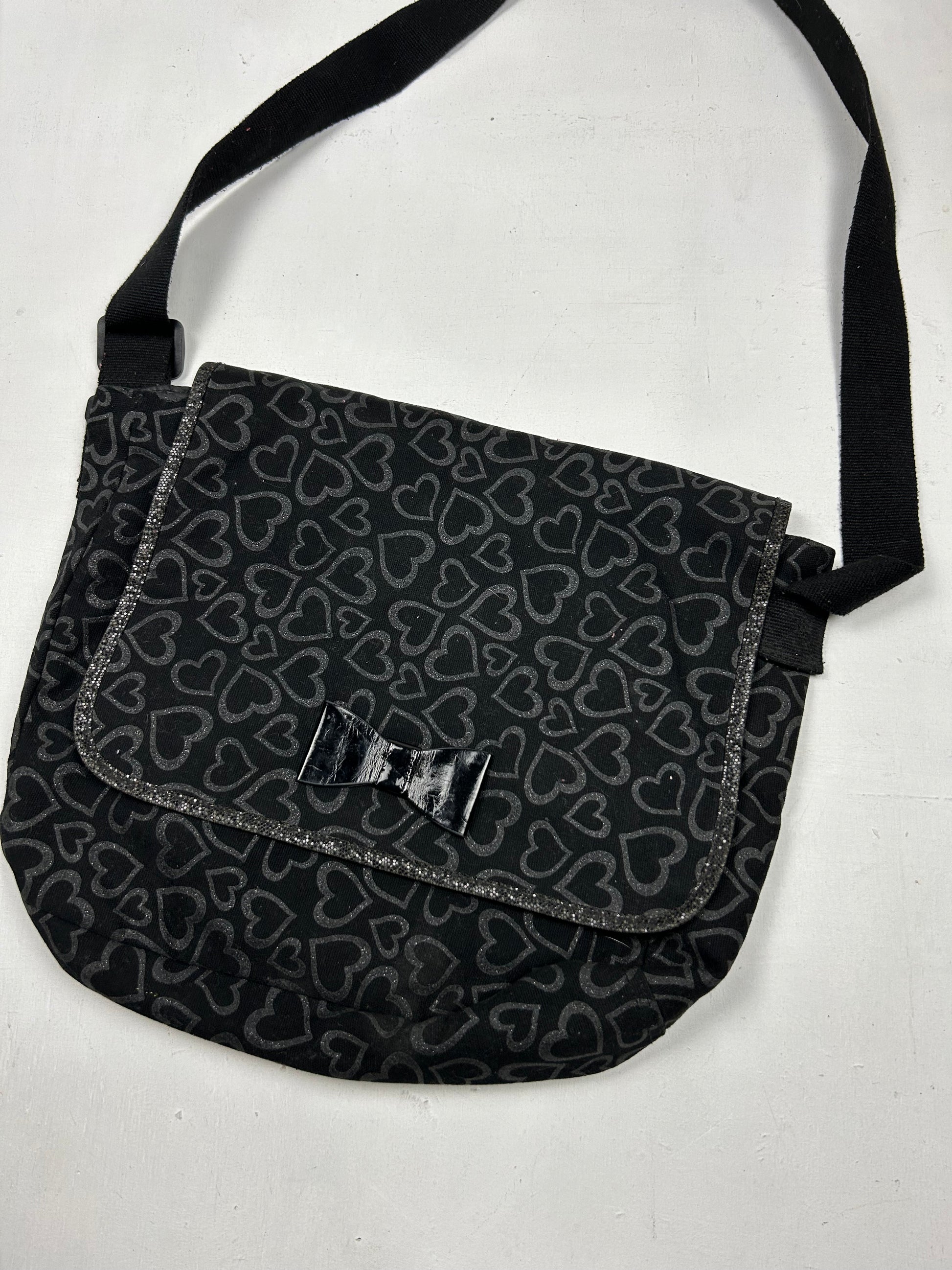 Black uni besace crossbody bag