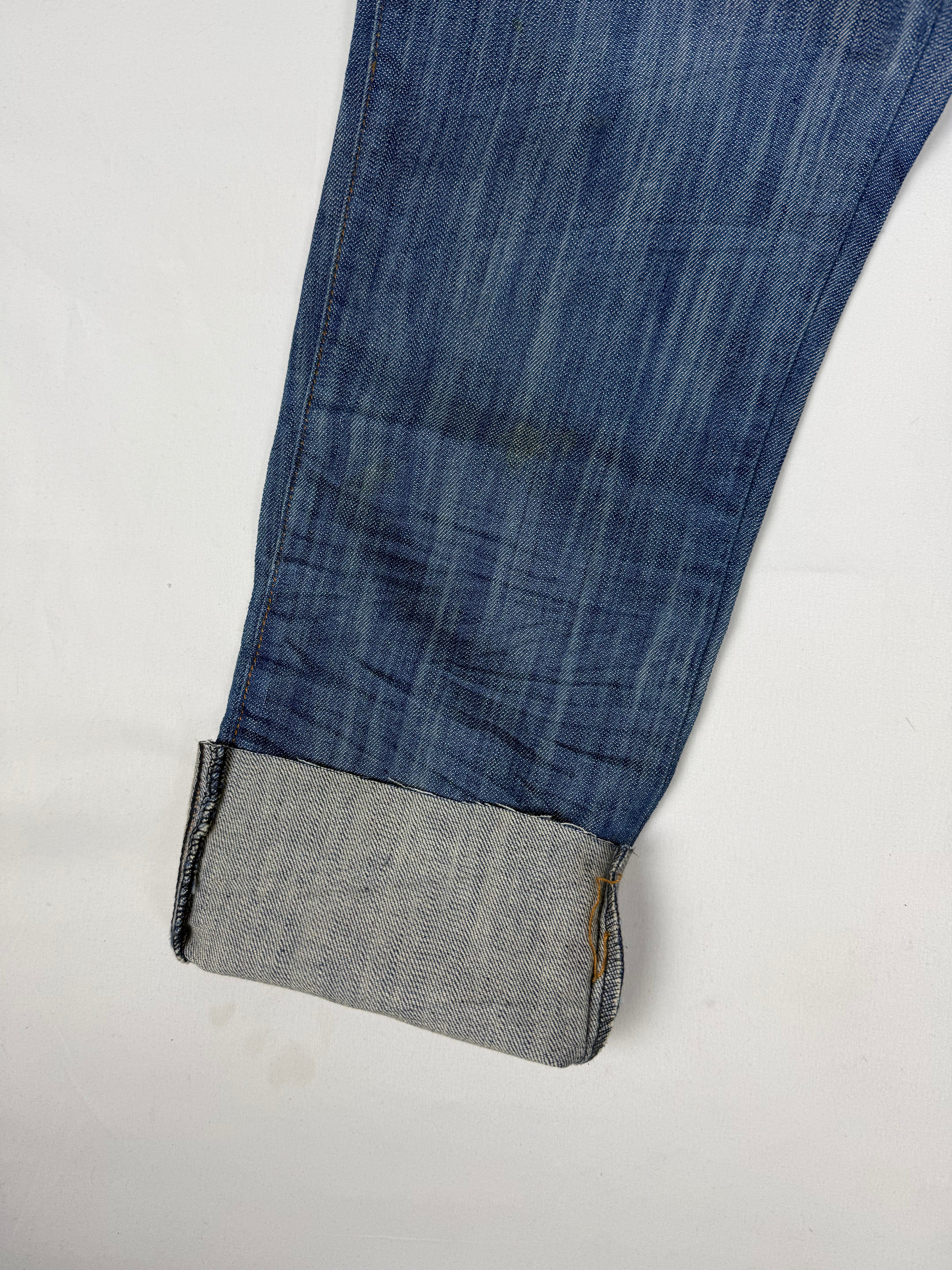 Blue denim low rise capri pants (XS)