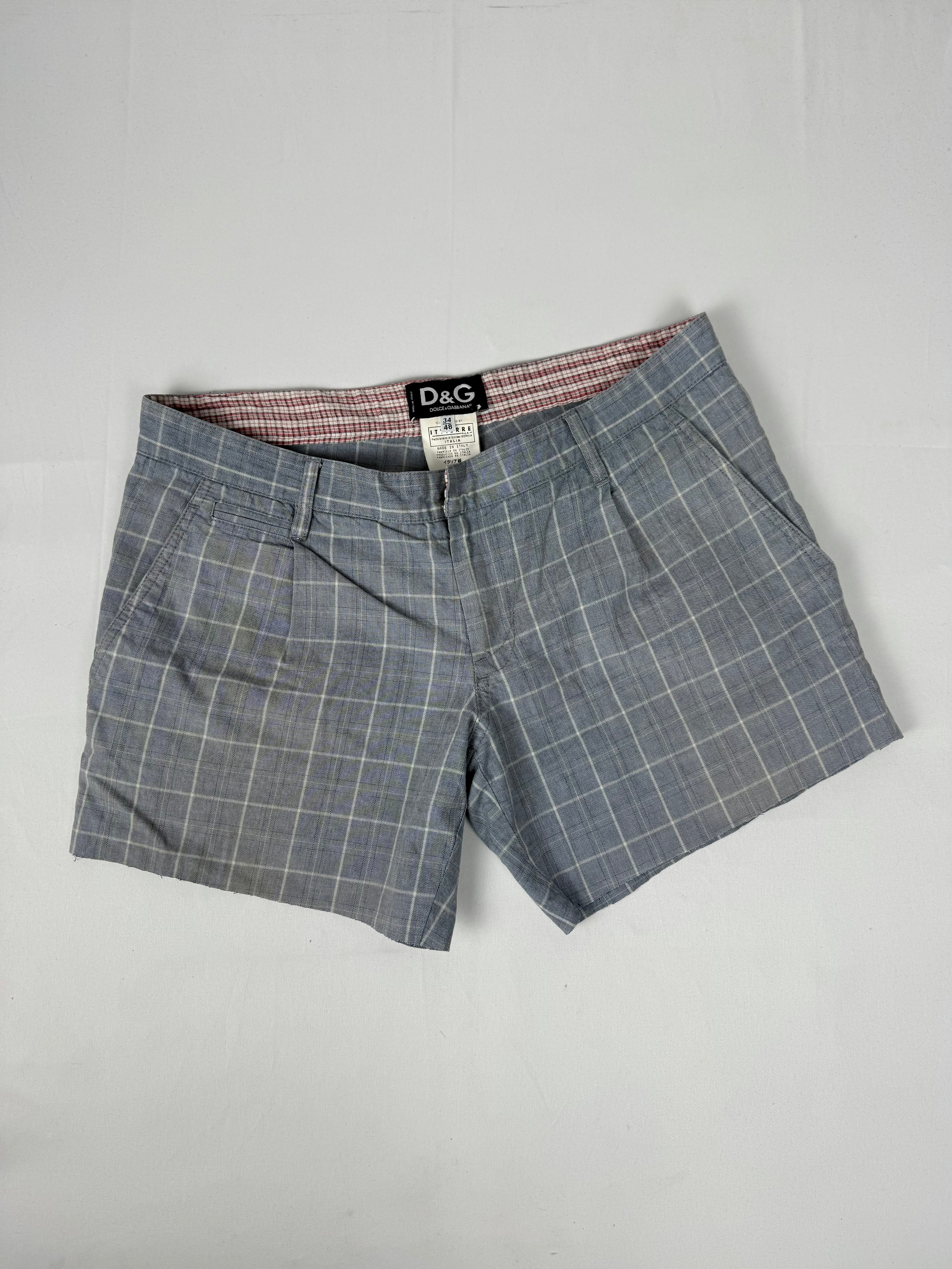 Grey check print low rise mini short (M/L)