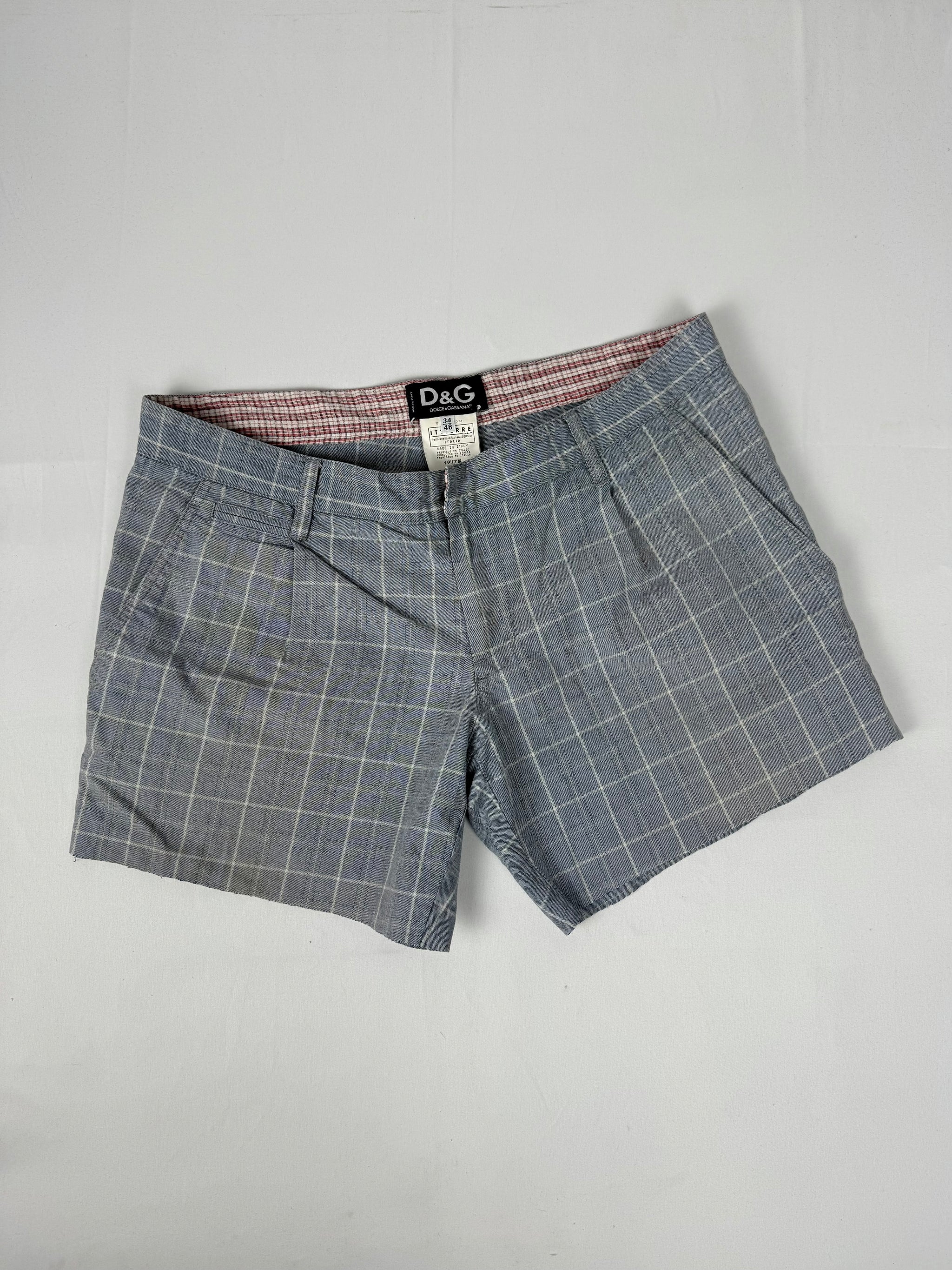 Grey check print low rise mini short (M/L)